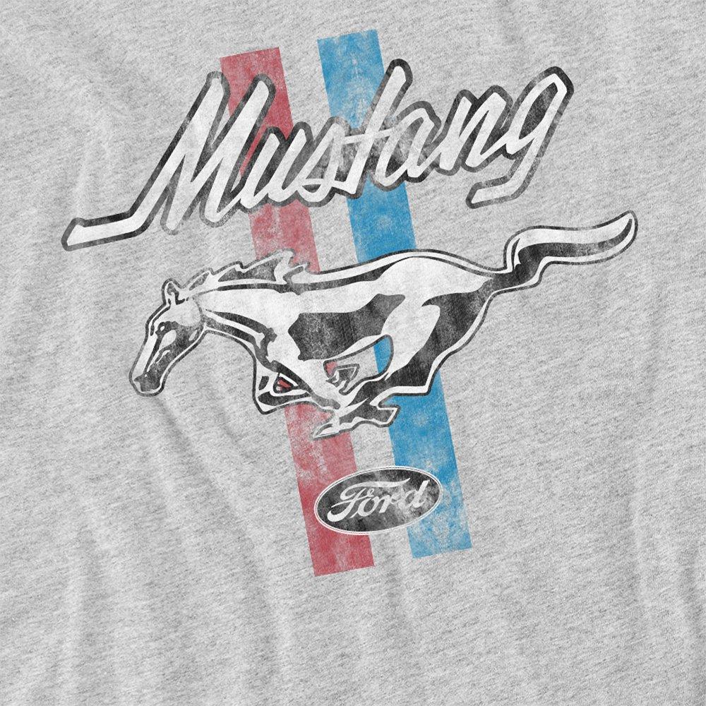Light Grey - Ford - Ford Mustang Stripes T-Shirt Athletic Heather - 2