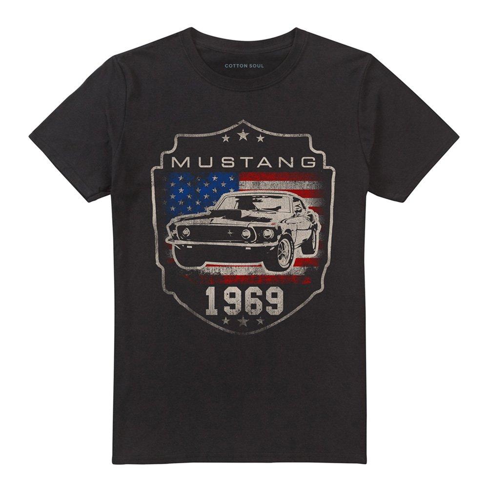 Black - Ford - Ford Mustang 1969 Flag T-Shirt Black - 4