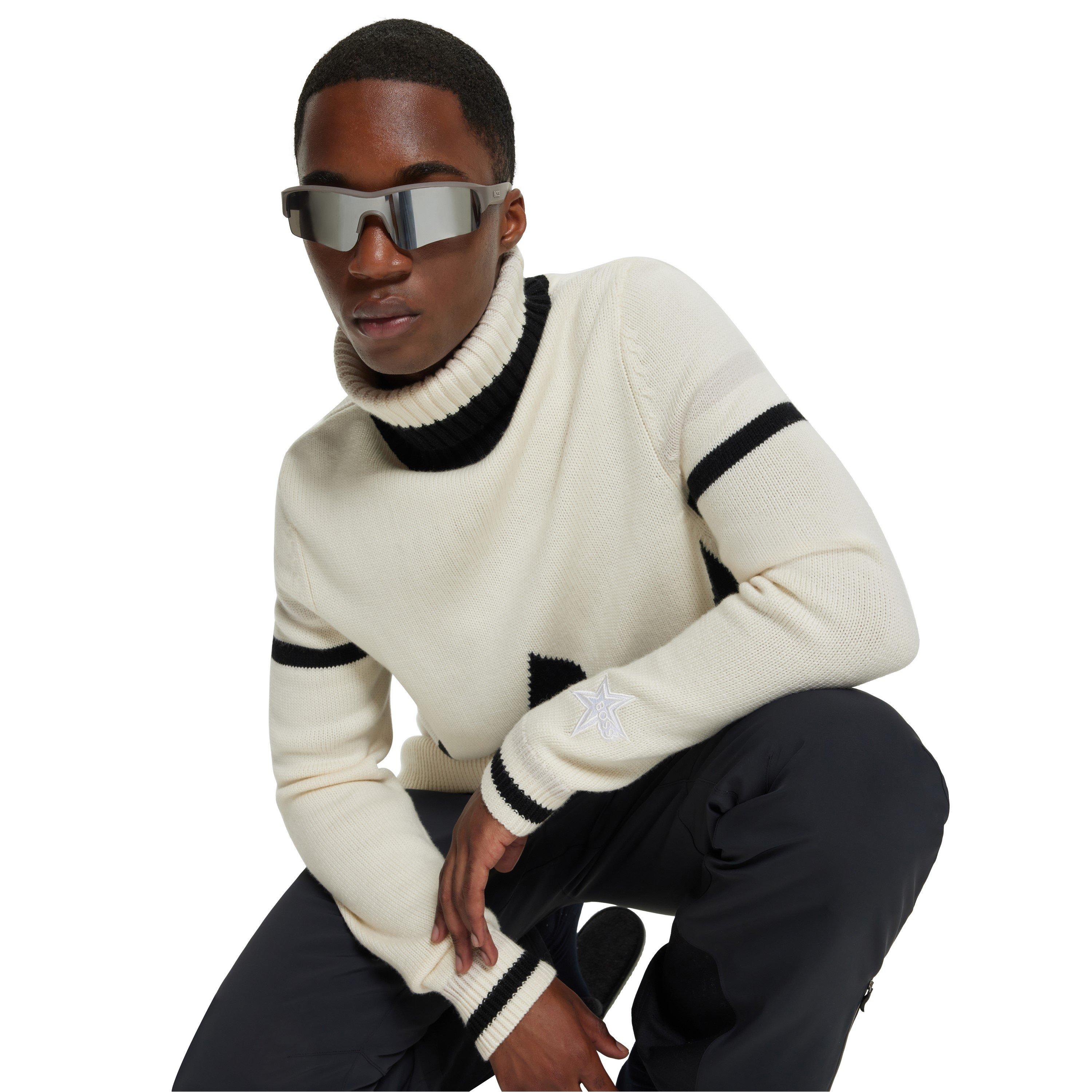 Light Beige - Boss - Men's Crew Neck Soft Knit Jumper - 3