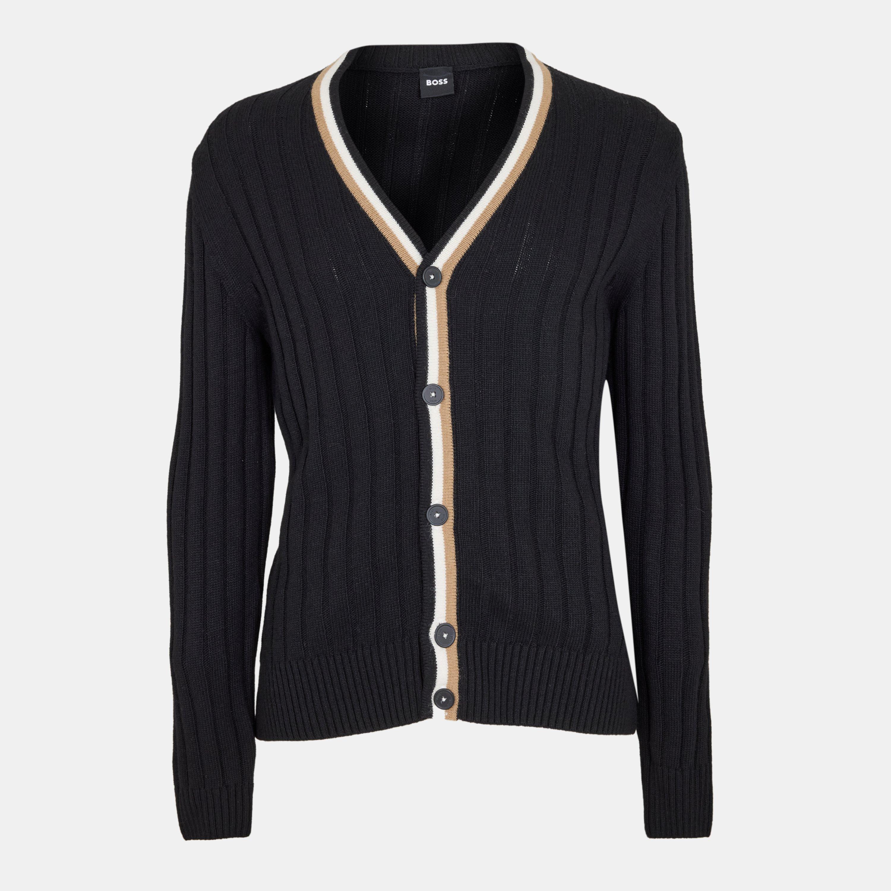 Black - Boss - Men's Losilvio Button-Front Tailored Cardigan - 1