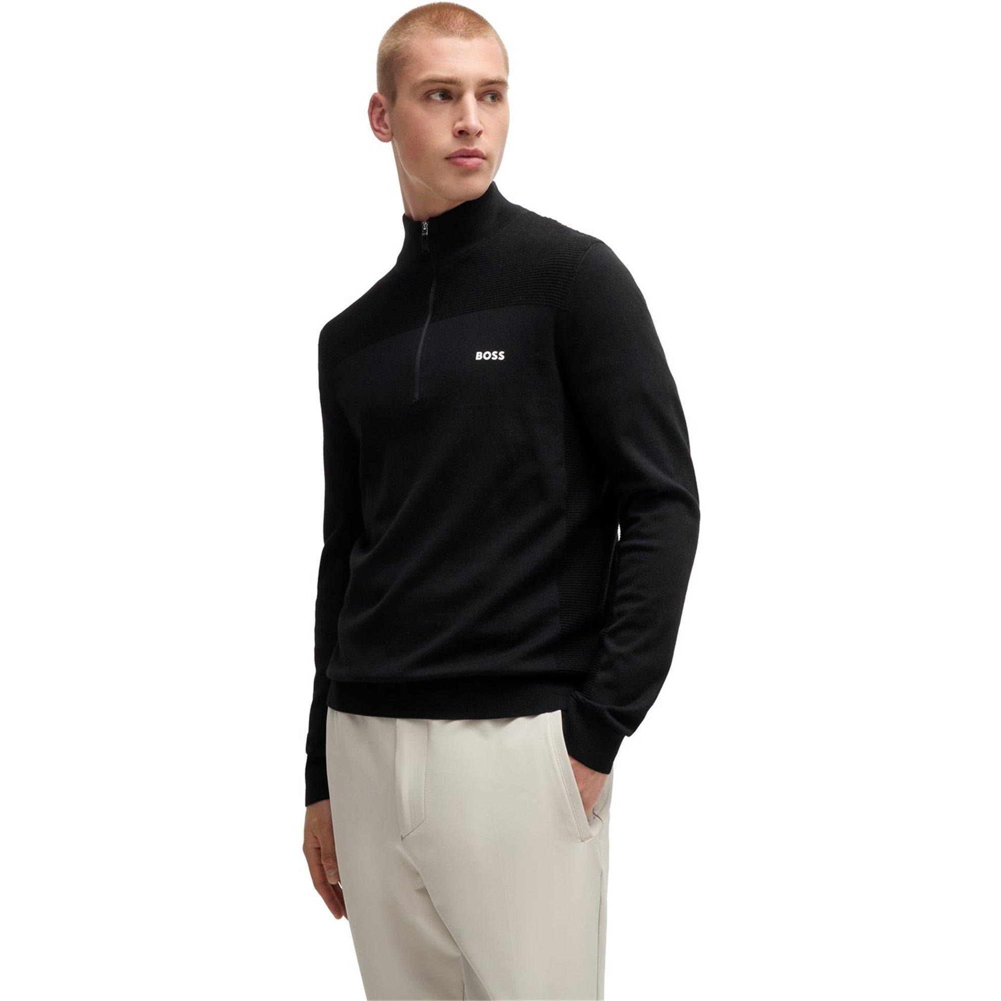 Black 001 - Boss - Men's MomentumX QZ Jumper - 2