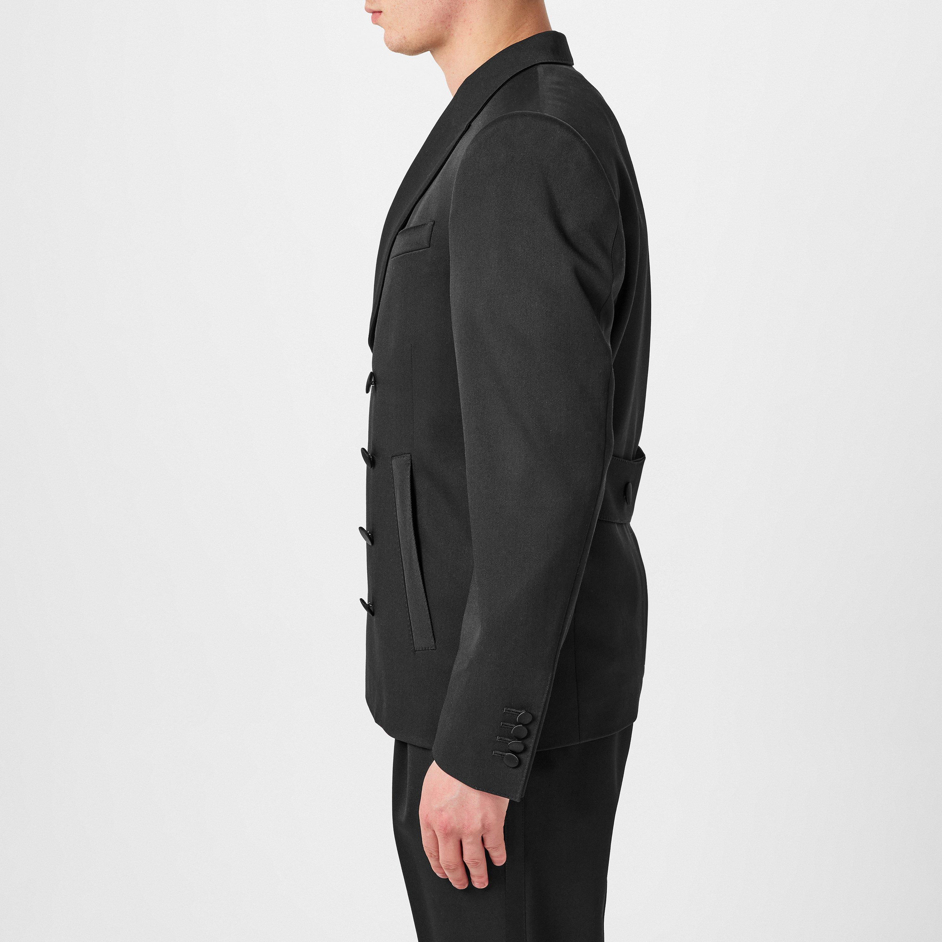 Black - Dolce and Gabbana - Men's Double Breasted Wool Long Sleeve Formal Jacket - 2