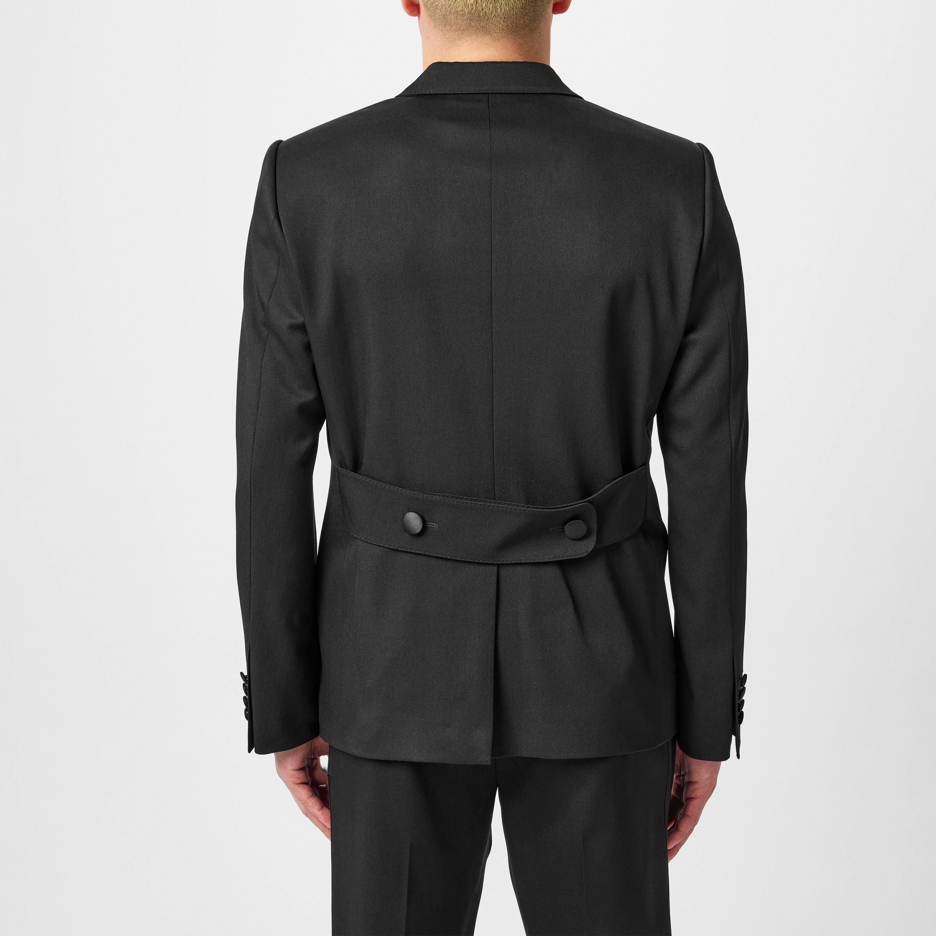 Black - Dolce and Gabbana - Men's Double Breasted Wool Long Sleeve Formal Jacket - 3