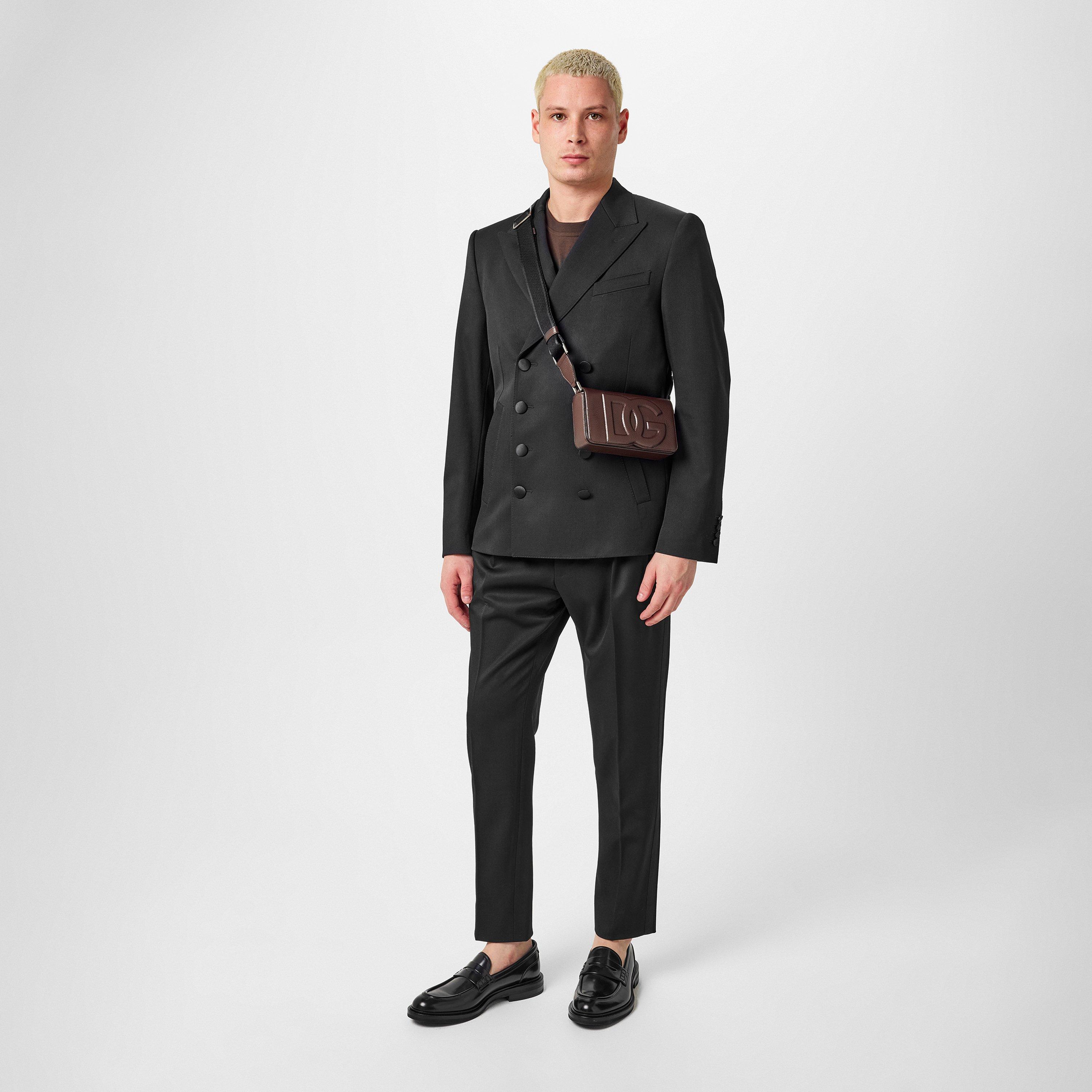 Black - Dolce and Gabbana - Men's Double Breasted Wool Long Sleeve Formal Jacket - 4