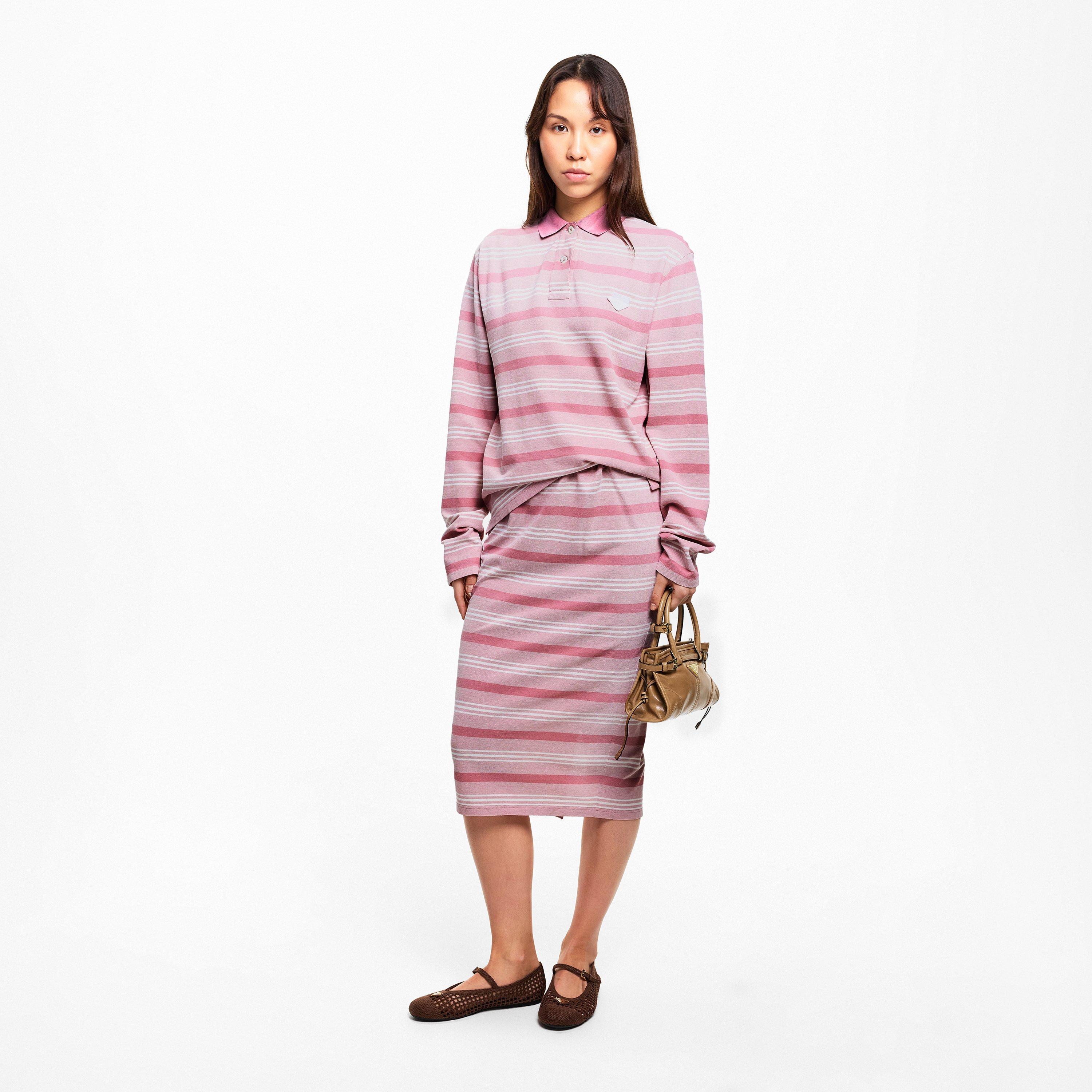 Albastro - Prada - Women's Stripe Midi Skirt - 6
