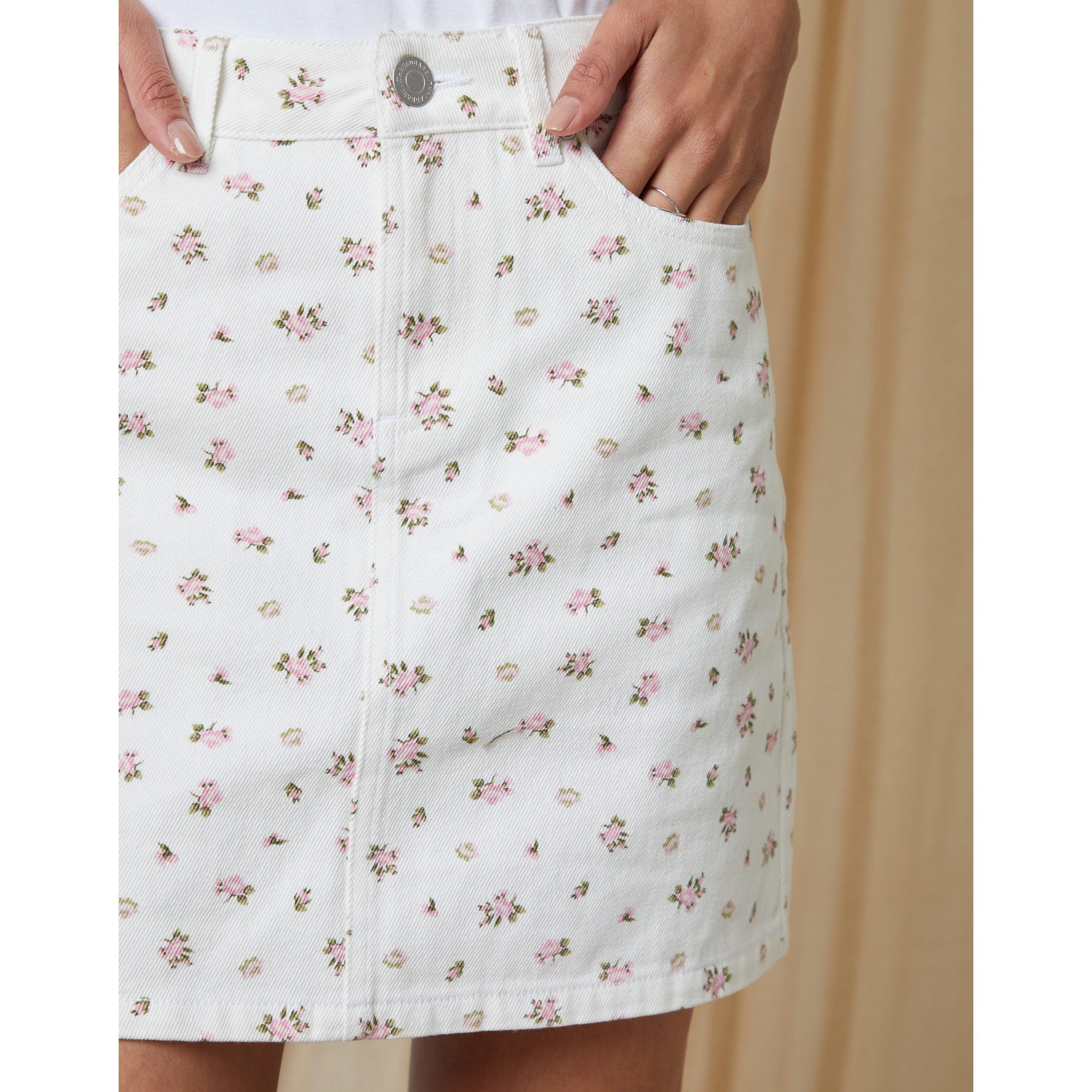 Bianco - Threadbare - TB Seoul Mini Denim Skirt - 4