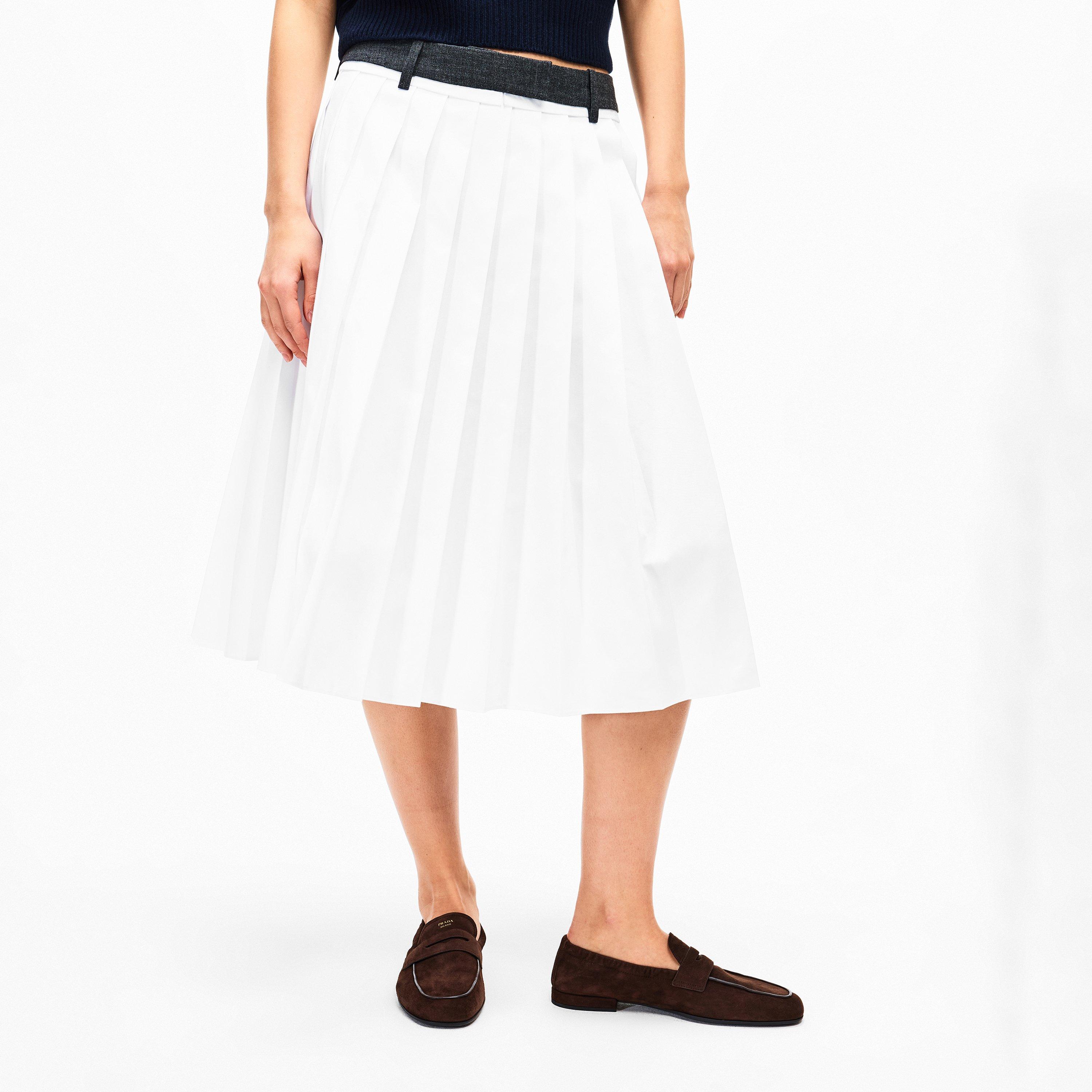 Bianco - Prada - Women's Pleat Midi Skirt - 3