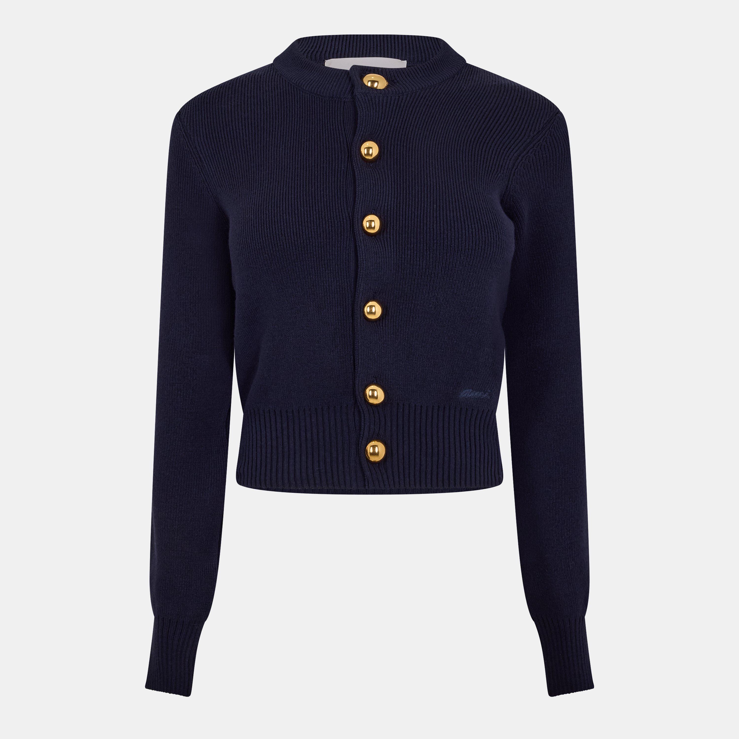 Navy Blue/4011 - AMI Paris - Women's Sailor Cardigan - 1