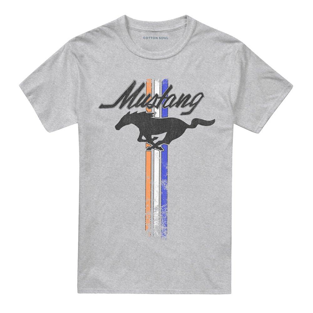 Light Grey - Ford - Ford Mustang Stripes T-Shirt Athletic Heather - 4