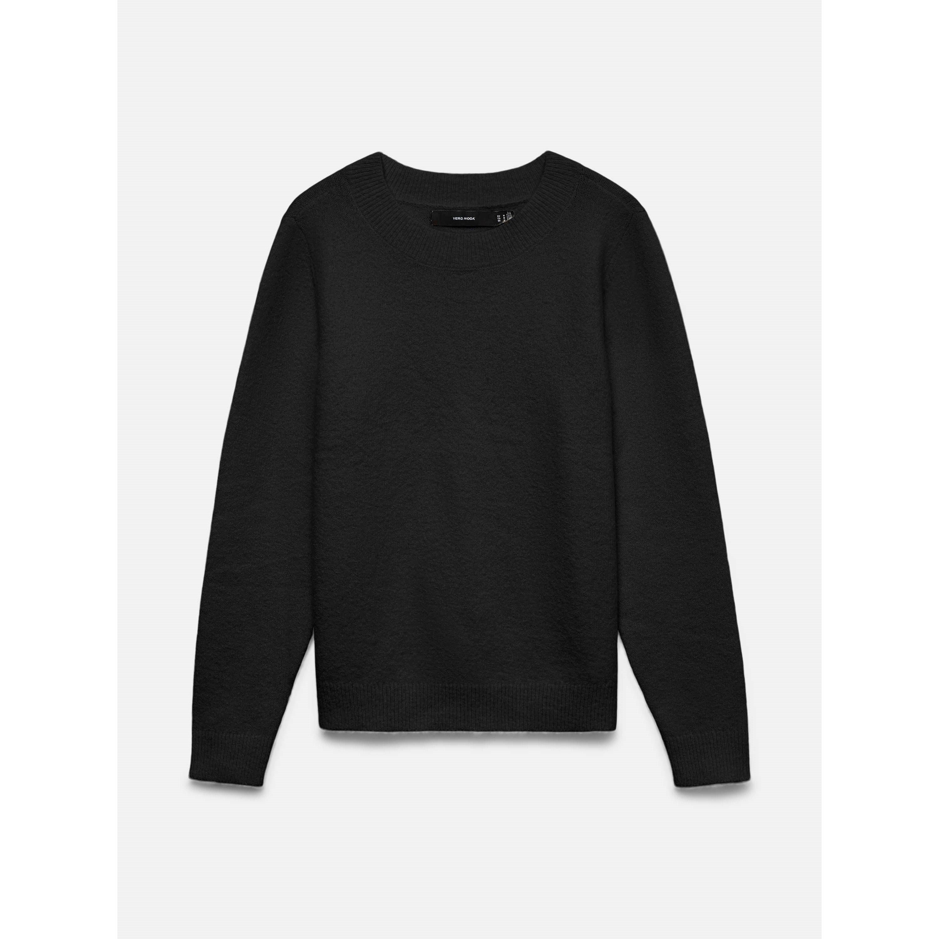 Vero Moda Women's Jack Emily Knitted Crew Neck Jumper - Black - 12 (M)