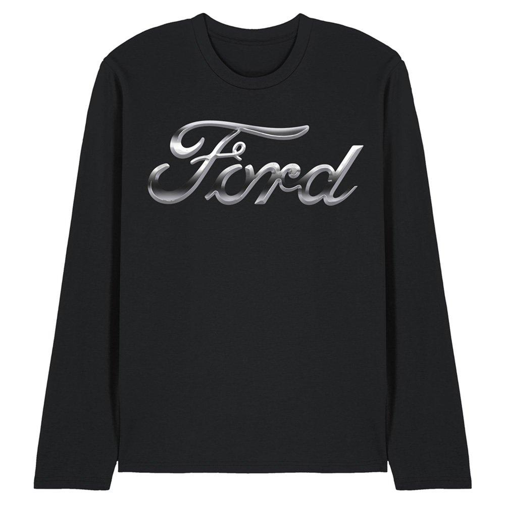 Black - Ford - Ford Chrome Ford Logo Long Sleeve T-Shirt Black - 1