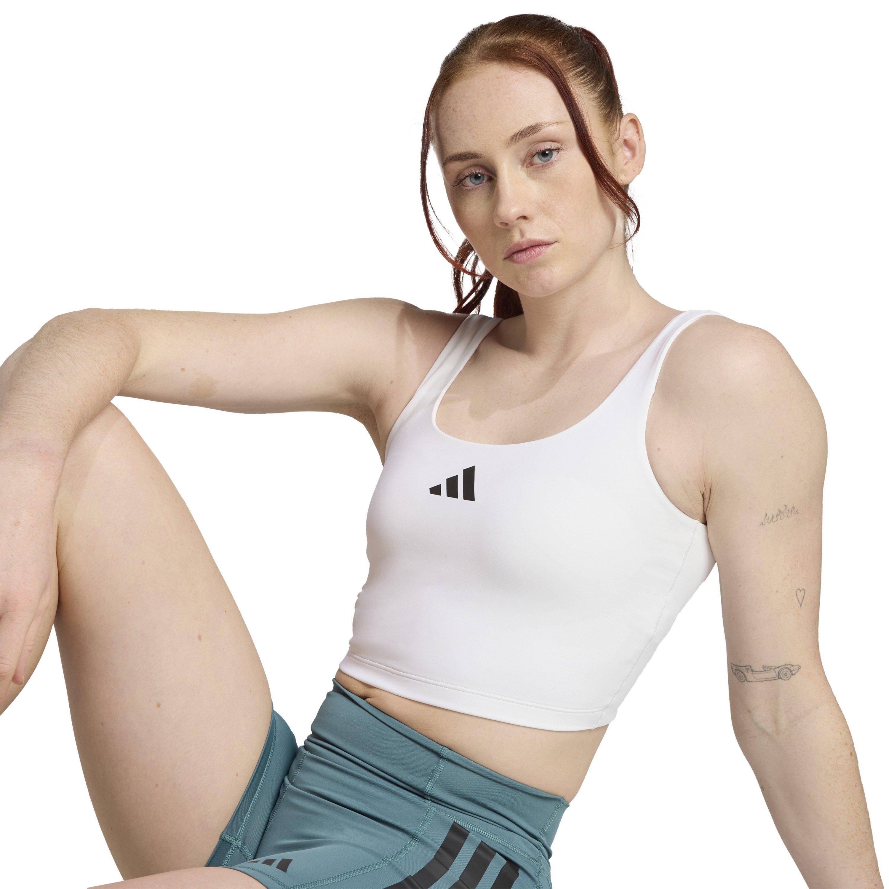 White - adidas - Power Womens Light Support Bra Tank Top - 4