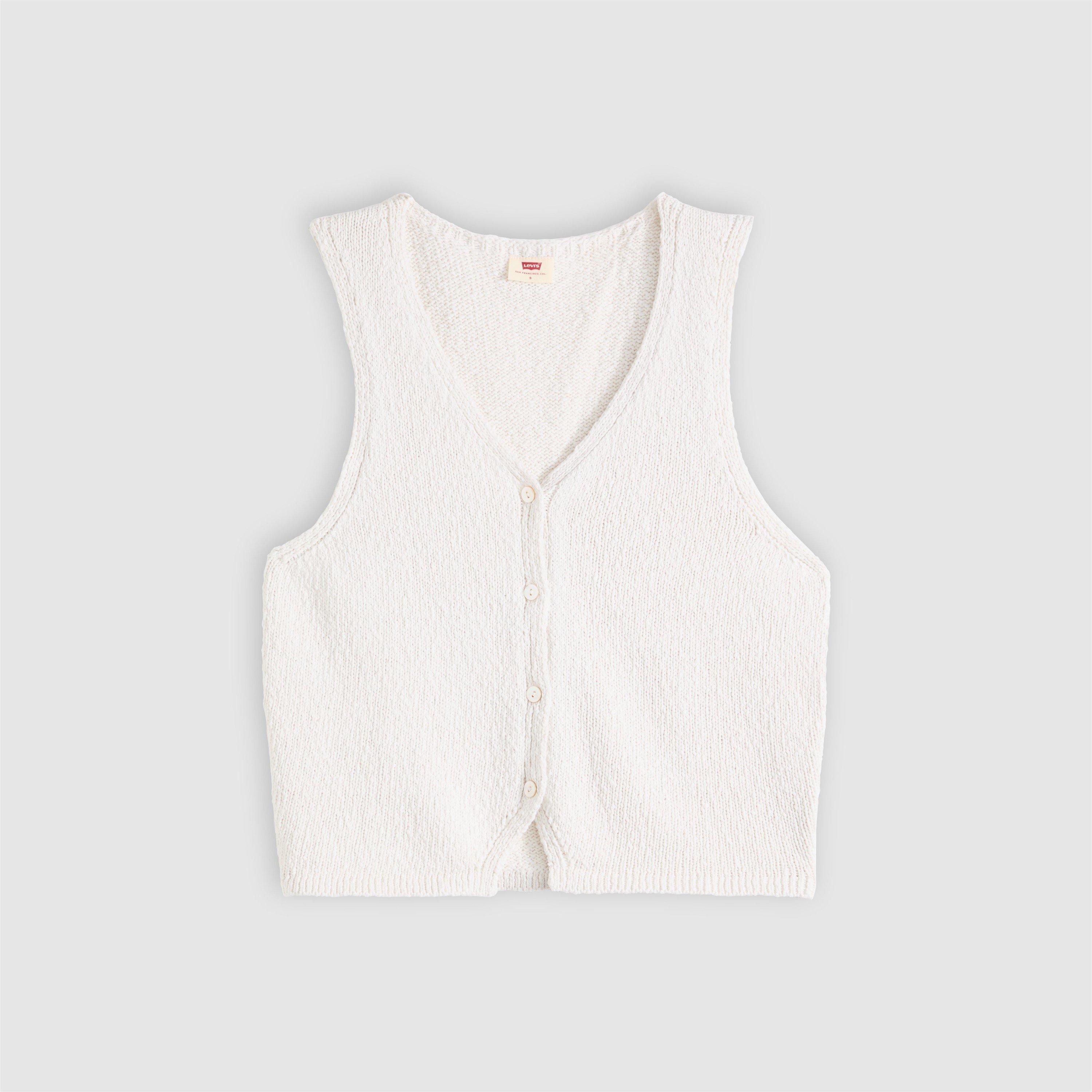 Levis Women's Knitted Sweater Vest - Tofu - 14 (L)