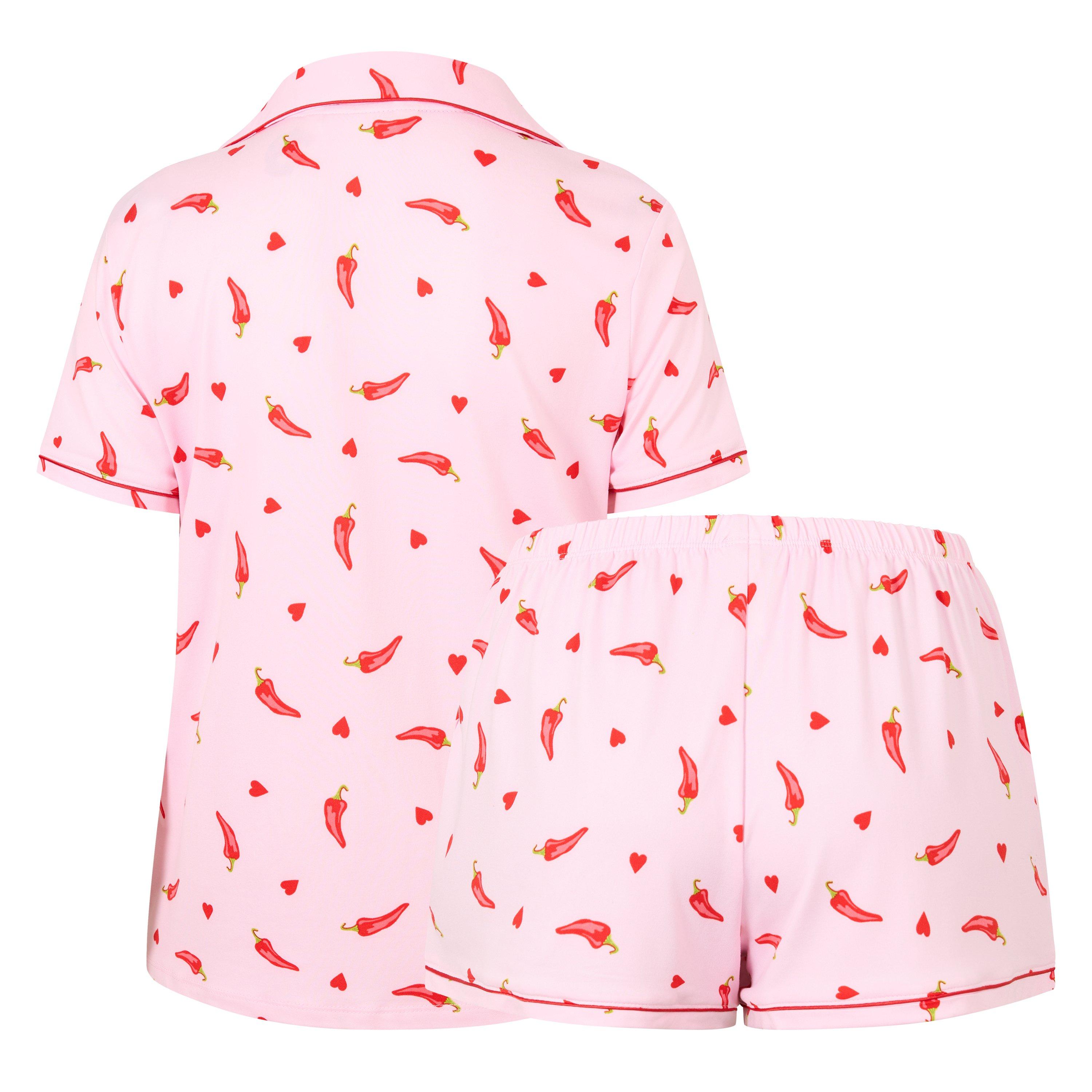 Pink Red Chilli - Urban Threads - Women's Short Sleeve Pyjama Set - 2