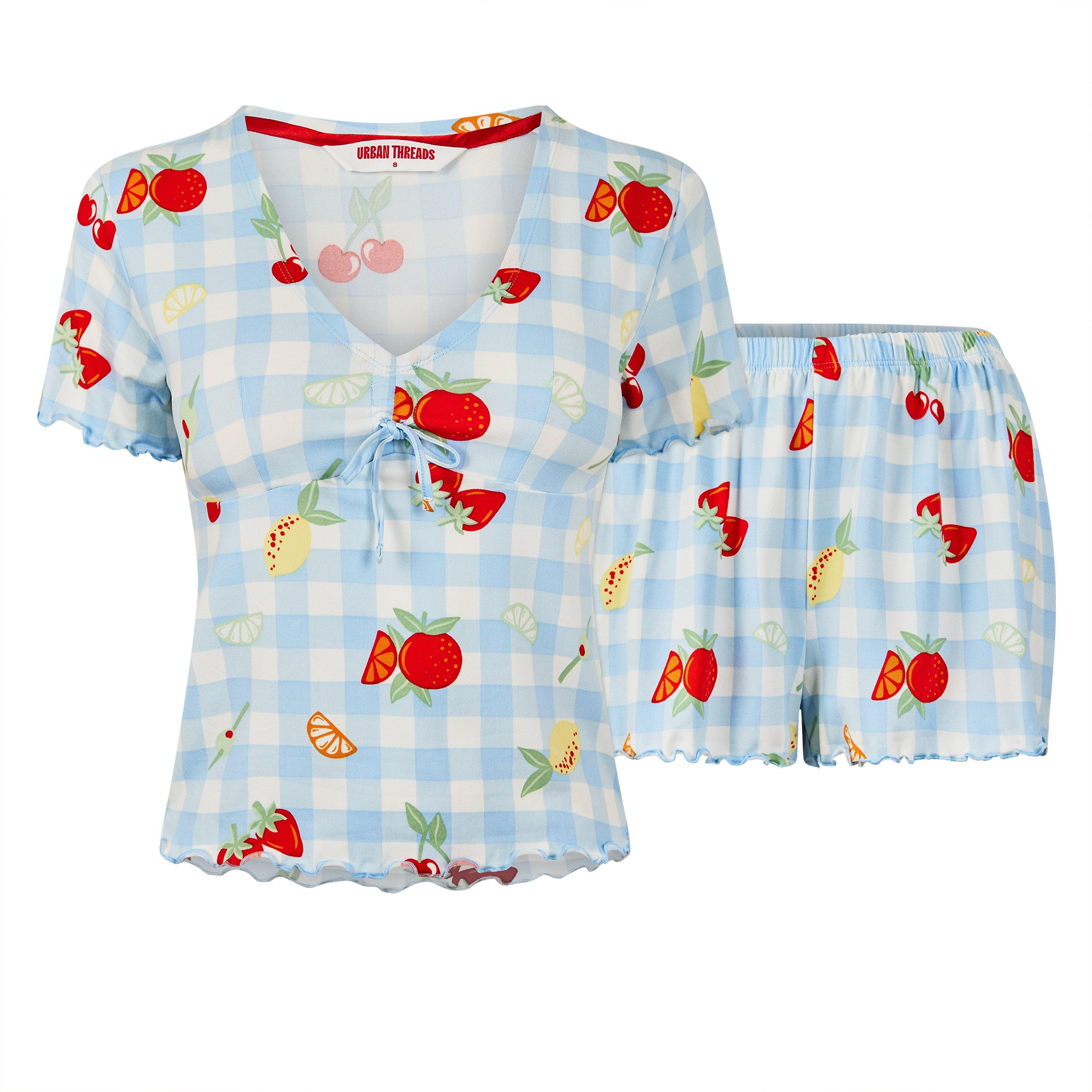 Blauwe vrucht - Urban Threads - Women's Short Sleeve Pyjama Set - 1