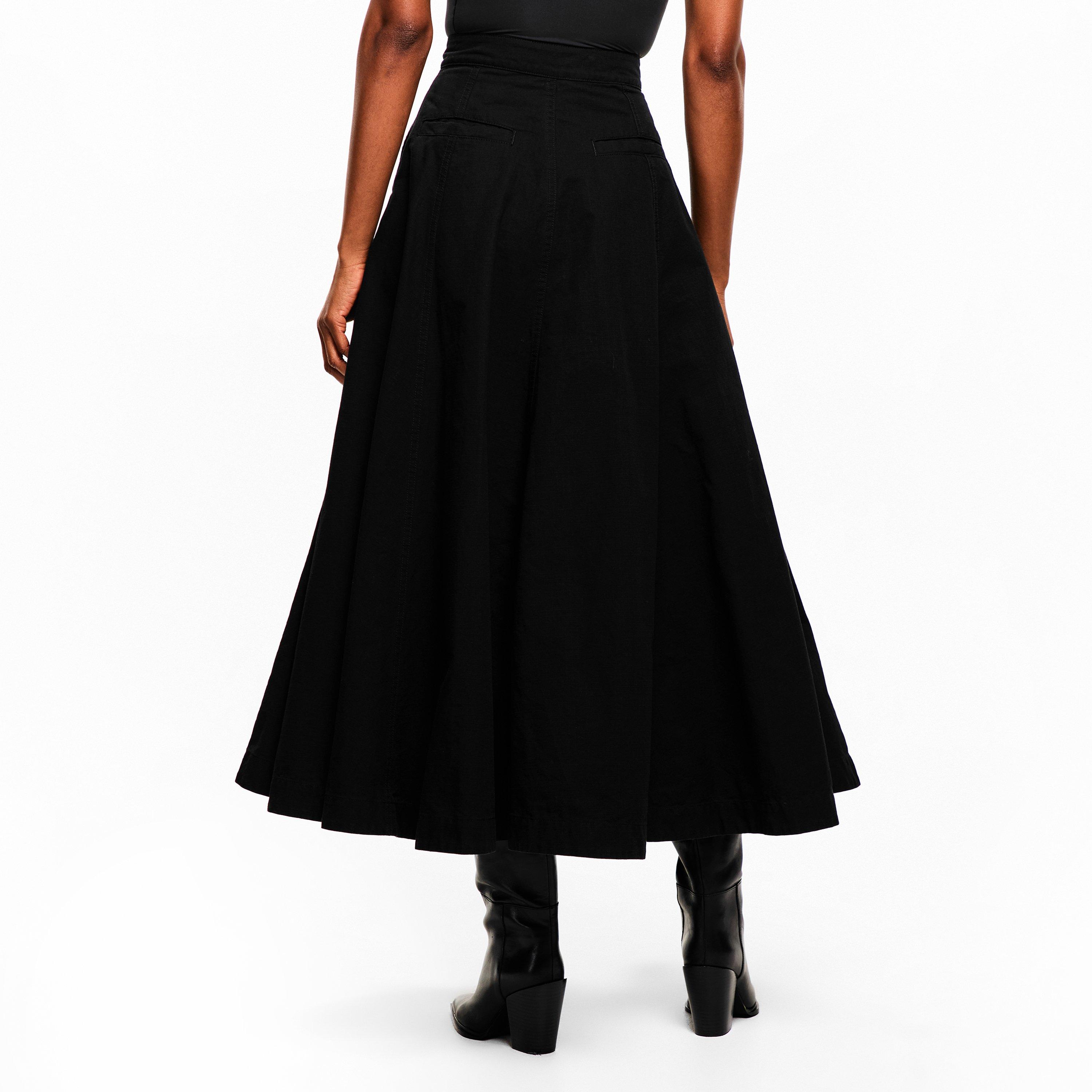 Black - Balenciaga - Women's Bal Godet Maxi Skirt - 4