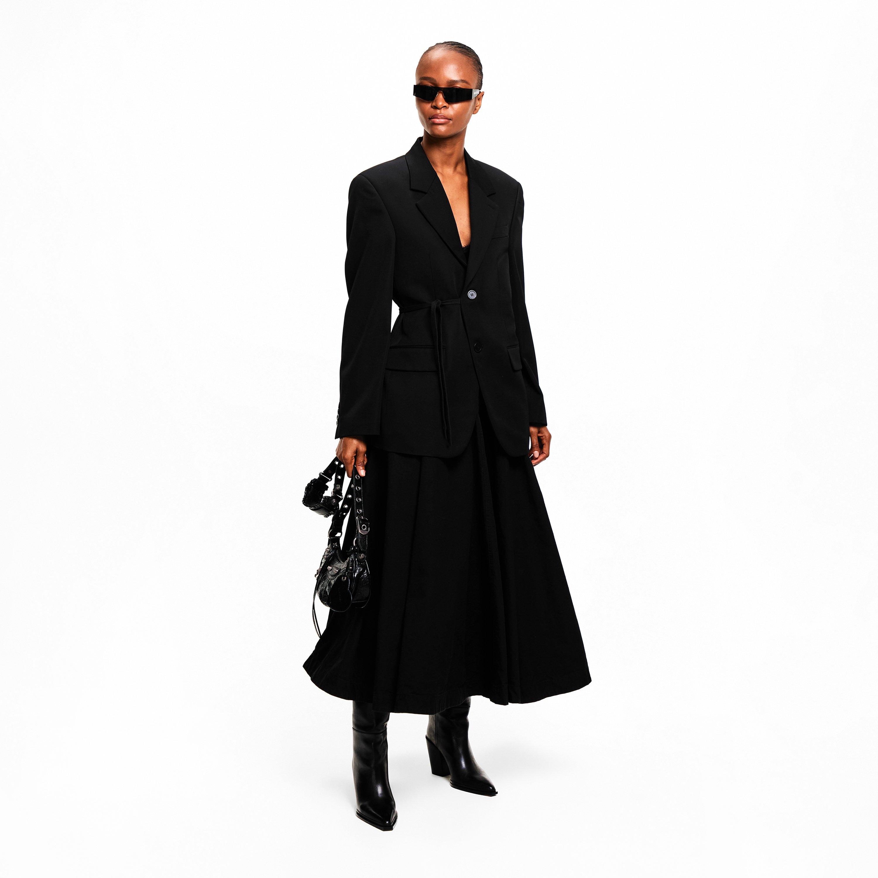 Black - Balenciaga - Women's Bal Godet Maxi Skirt - 6