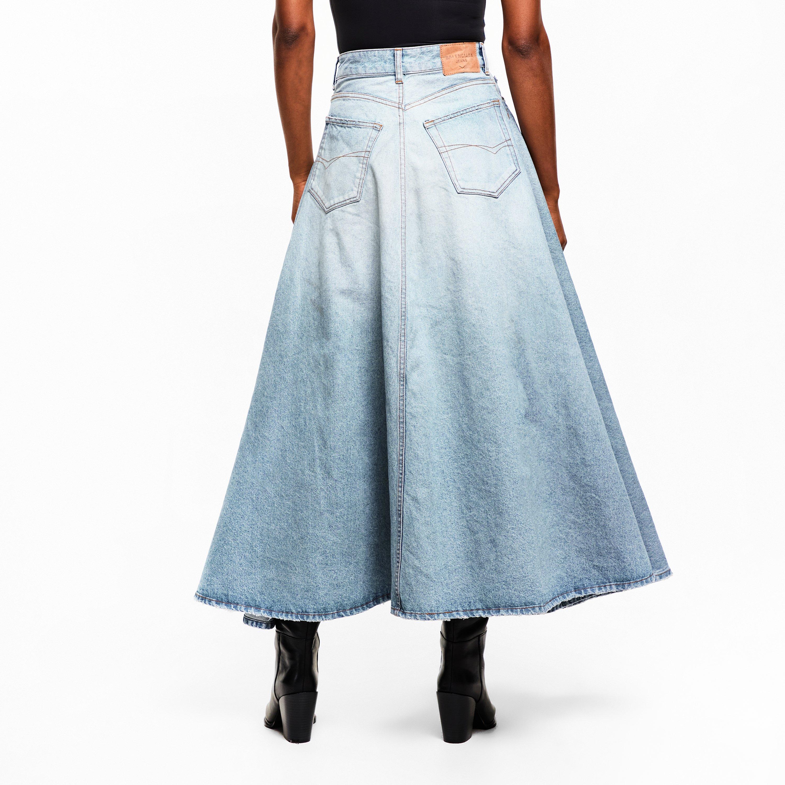 Dirty Blue - Balenciaga - Womens Godet Maxi Skirt - 4