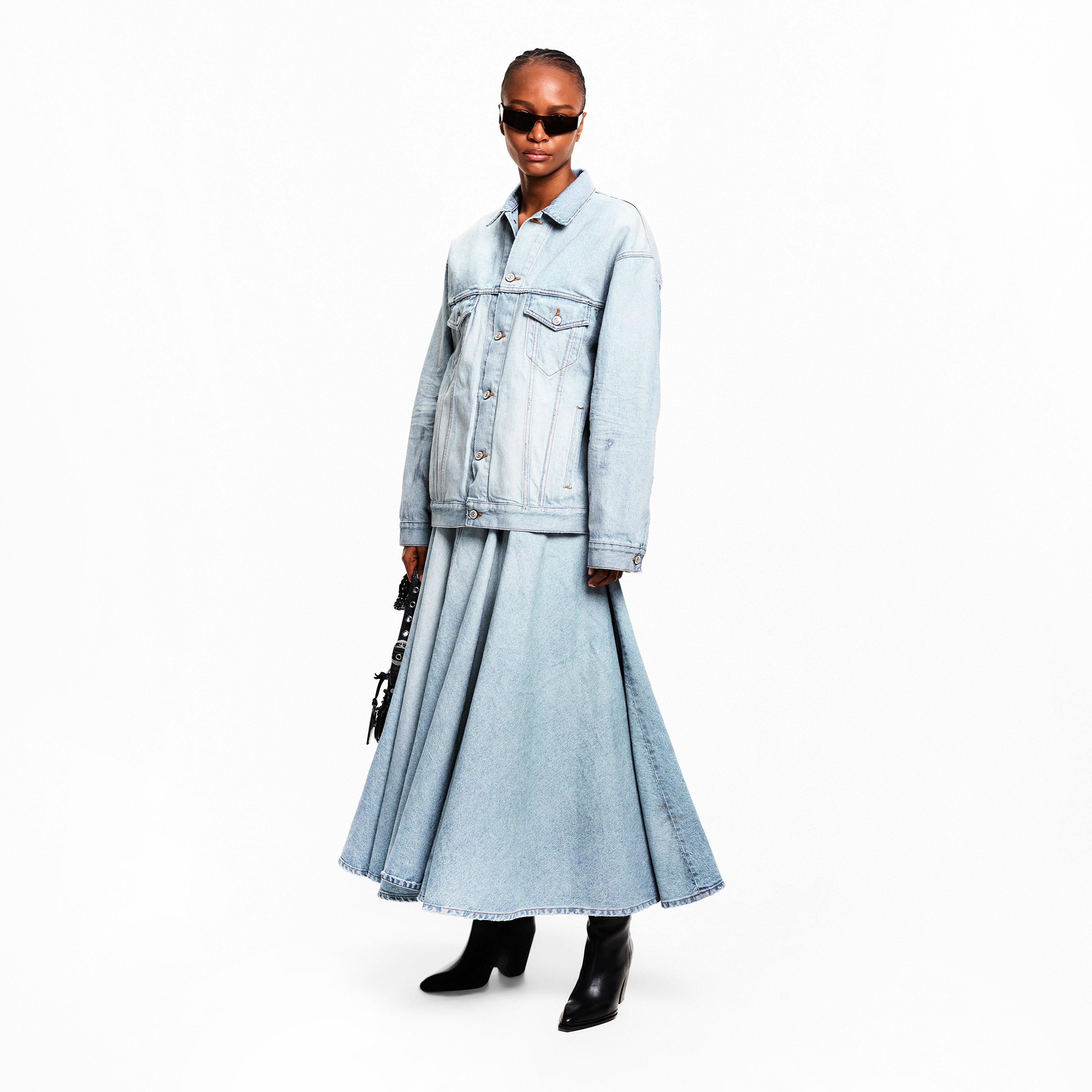 Dirty Blue - Balenciaga - Womens Godet Maxi Skirt - 5