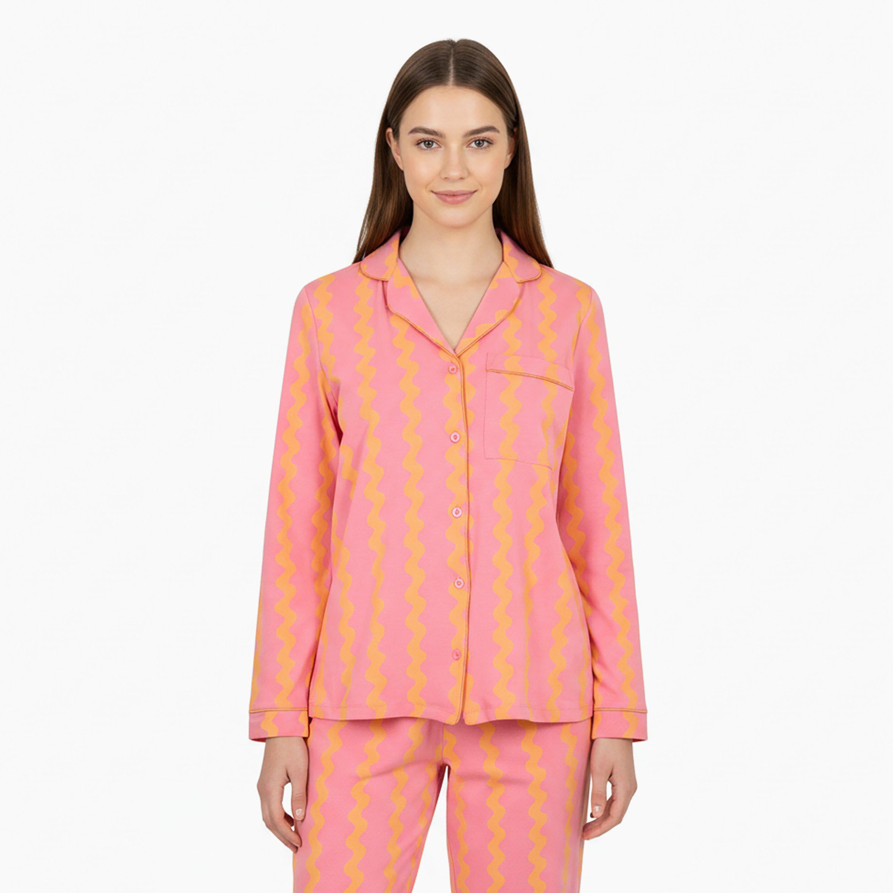 Wiggle Stripe - Chelsea Peers - Women's Cotton Long Sleeve Pyjama Set - 3