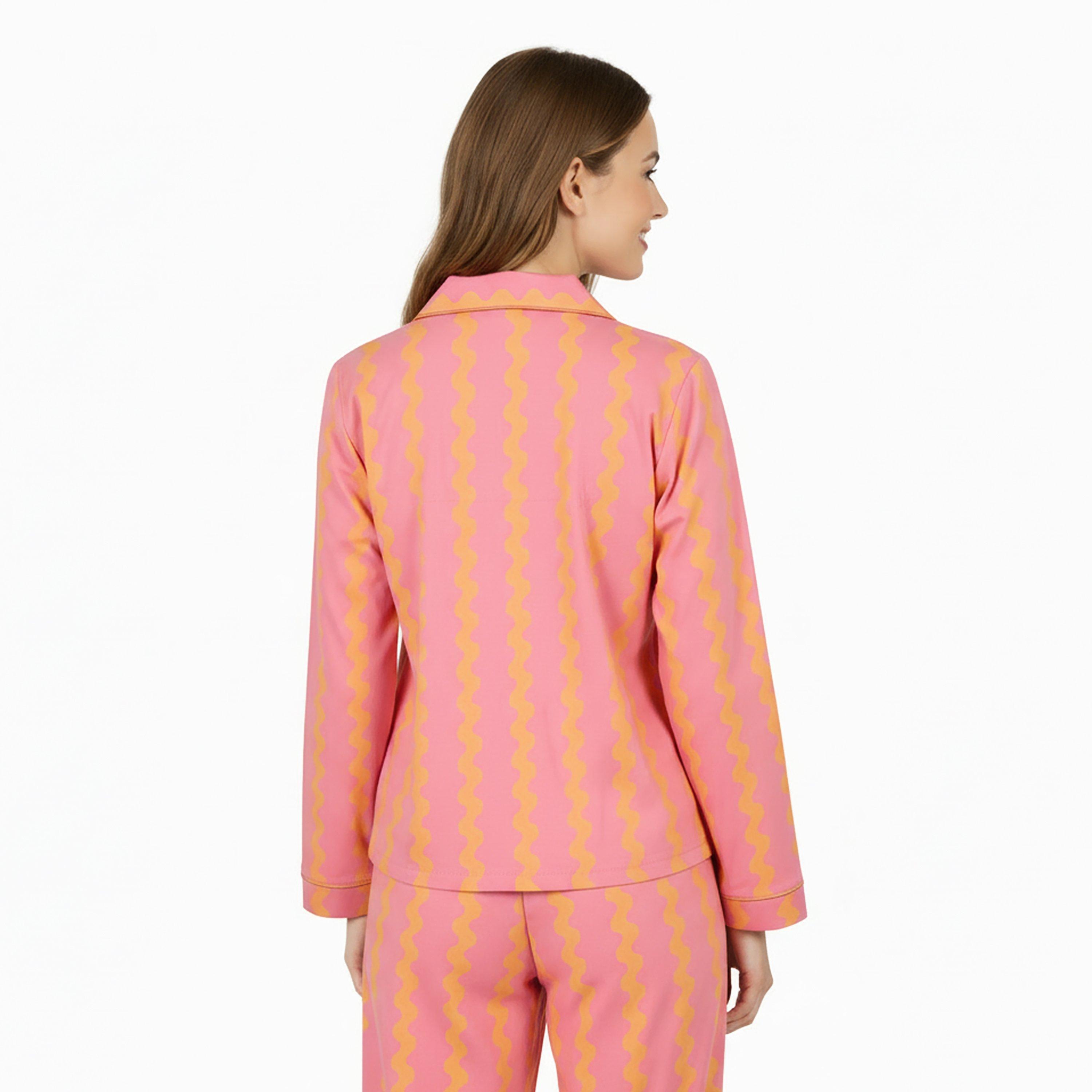 Wiggle Stripe - Chelsea Peers - Women's Cotton Long Sleeve Pyjama Set - 4