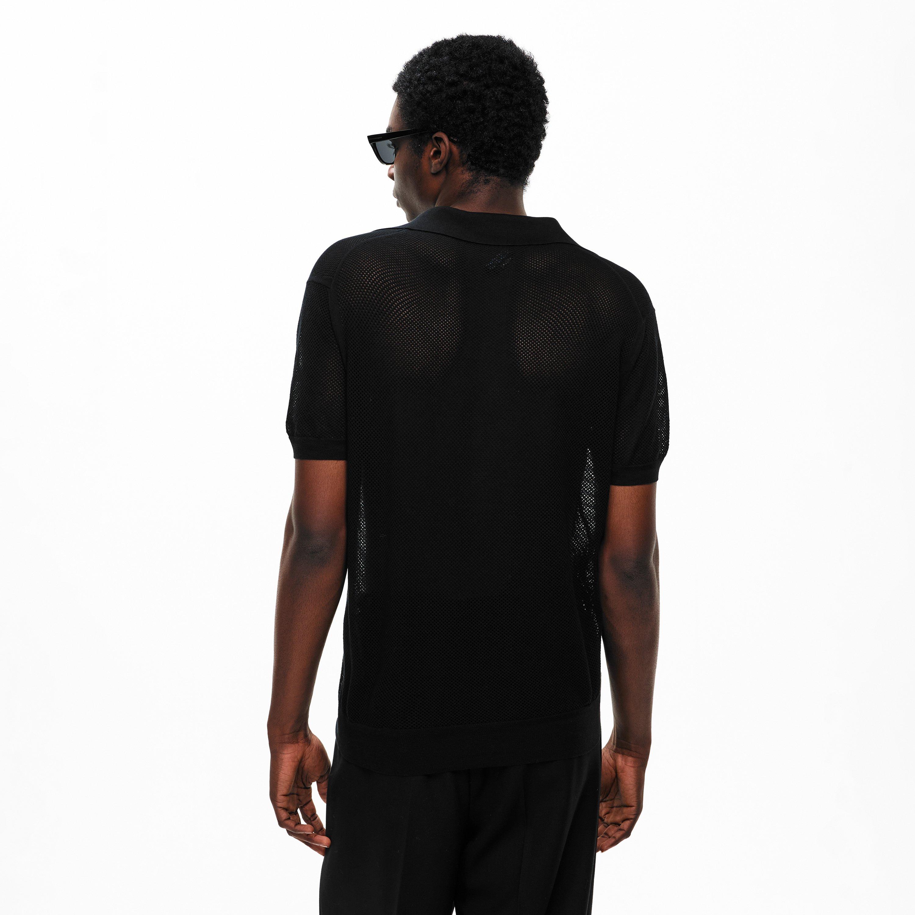 Black - Tom Ford - Men's Mesh Short Sleeve Knitted Top - 4
