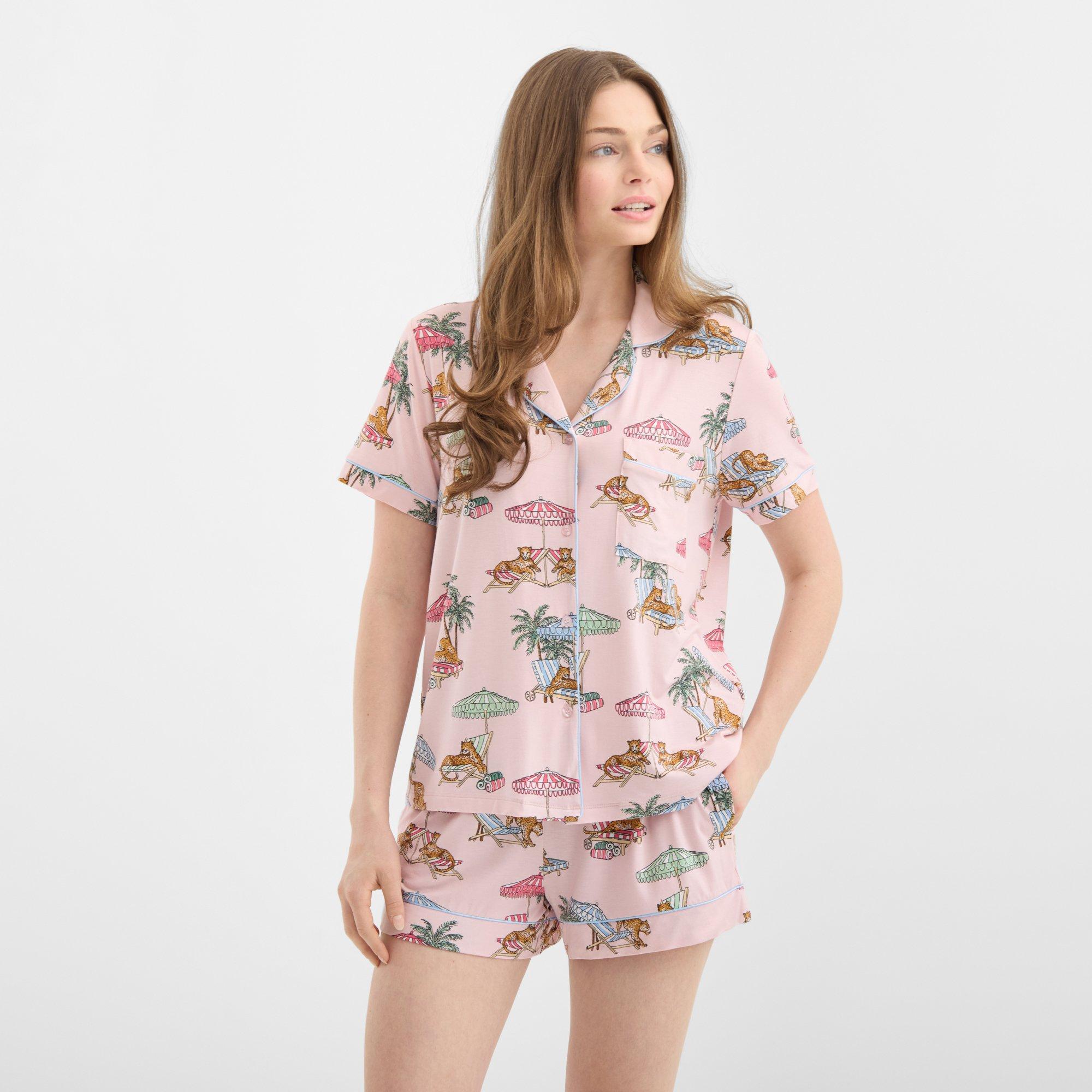 Chelsea Peers Women's Short Sleeve Pyjama Set - Leopards Lounge - Size 12 (M)