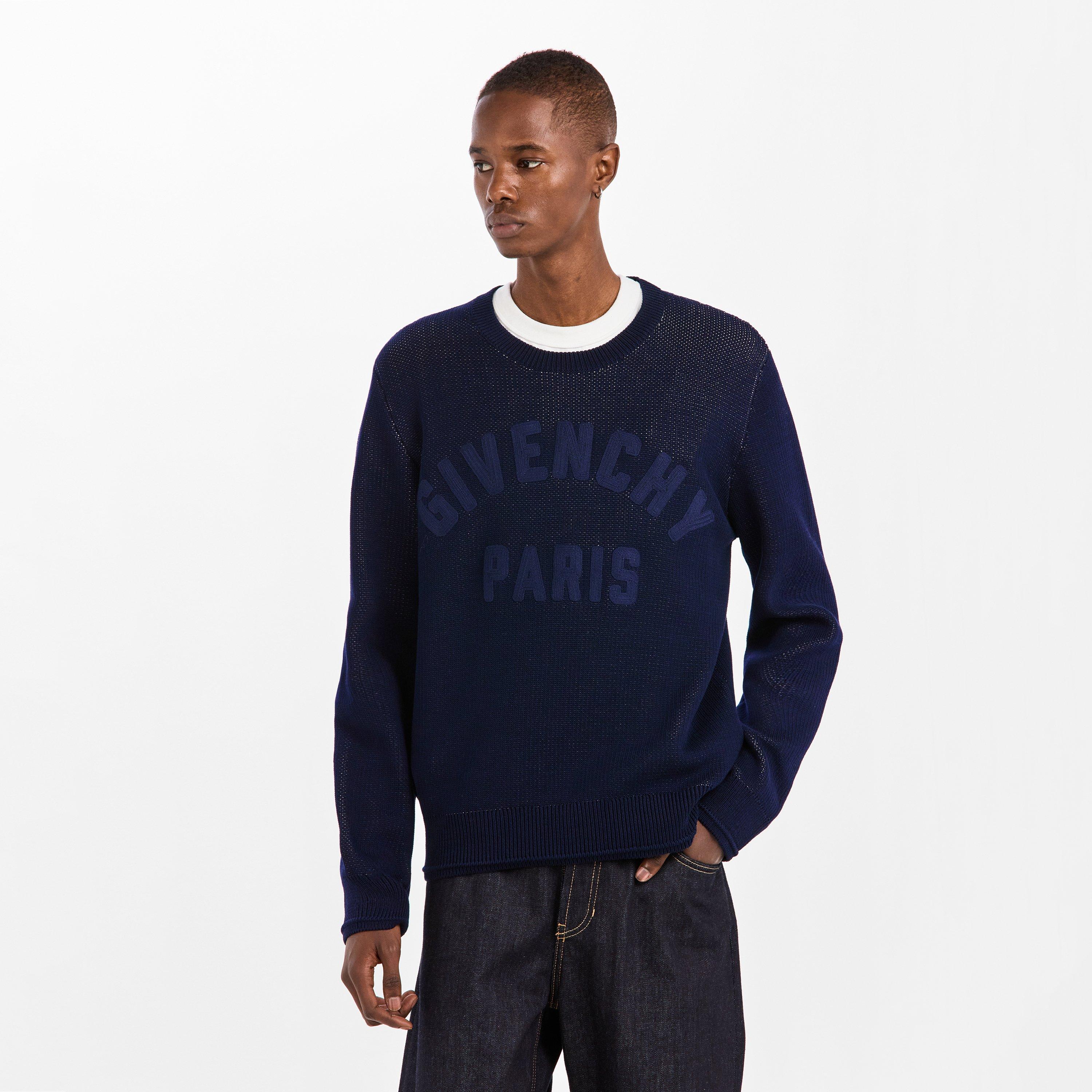 Navy - GIVENCHY - Men's GIV Logo Crew Neck Jumper - 3