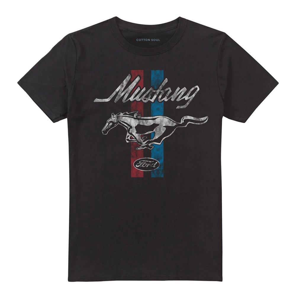 Black - Ford - Mustang Stripes T-Shirt Black - 4