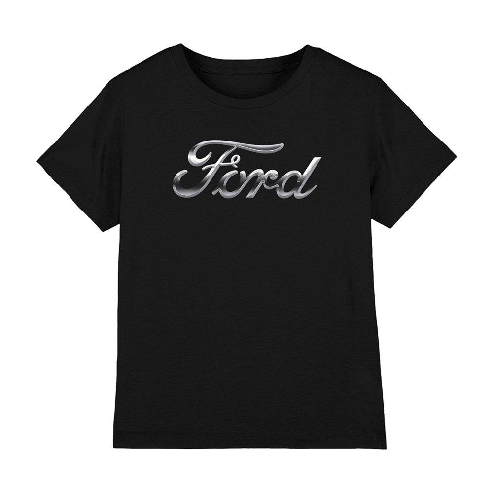 Black - Ford - Ford Chrome Ford Logo Kids T-Shirt Black - 1