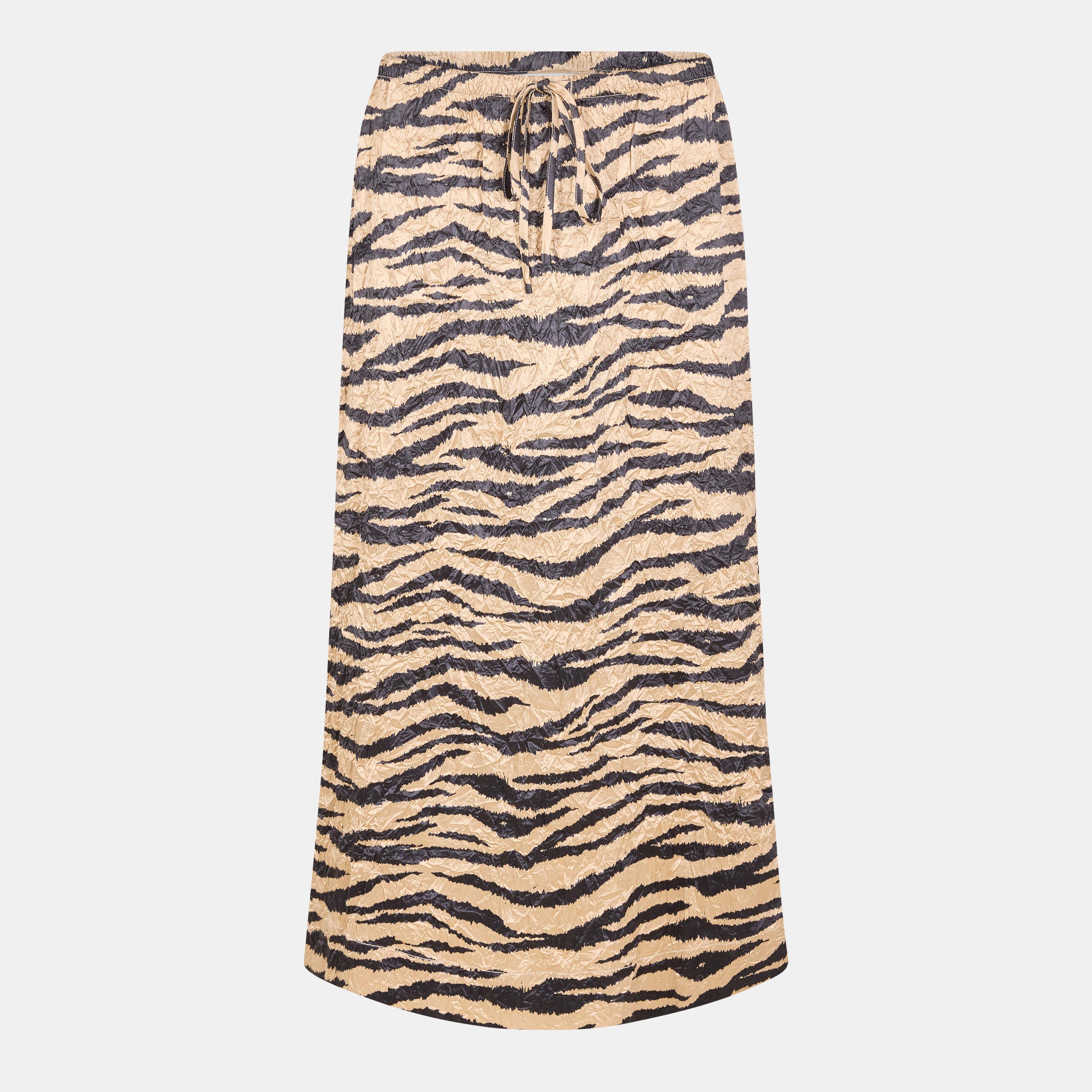 Ganni Women's Elastic Midi Skirt - Pale Khaki - Size 12 (38)