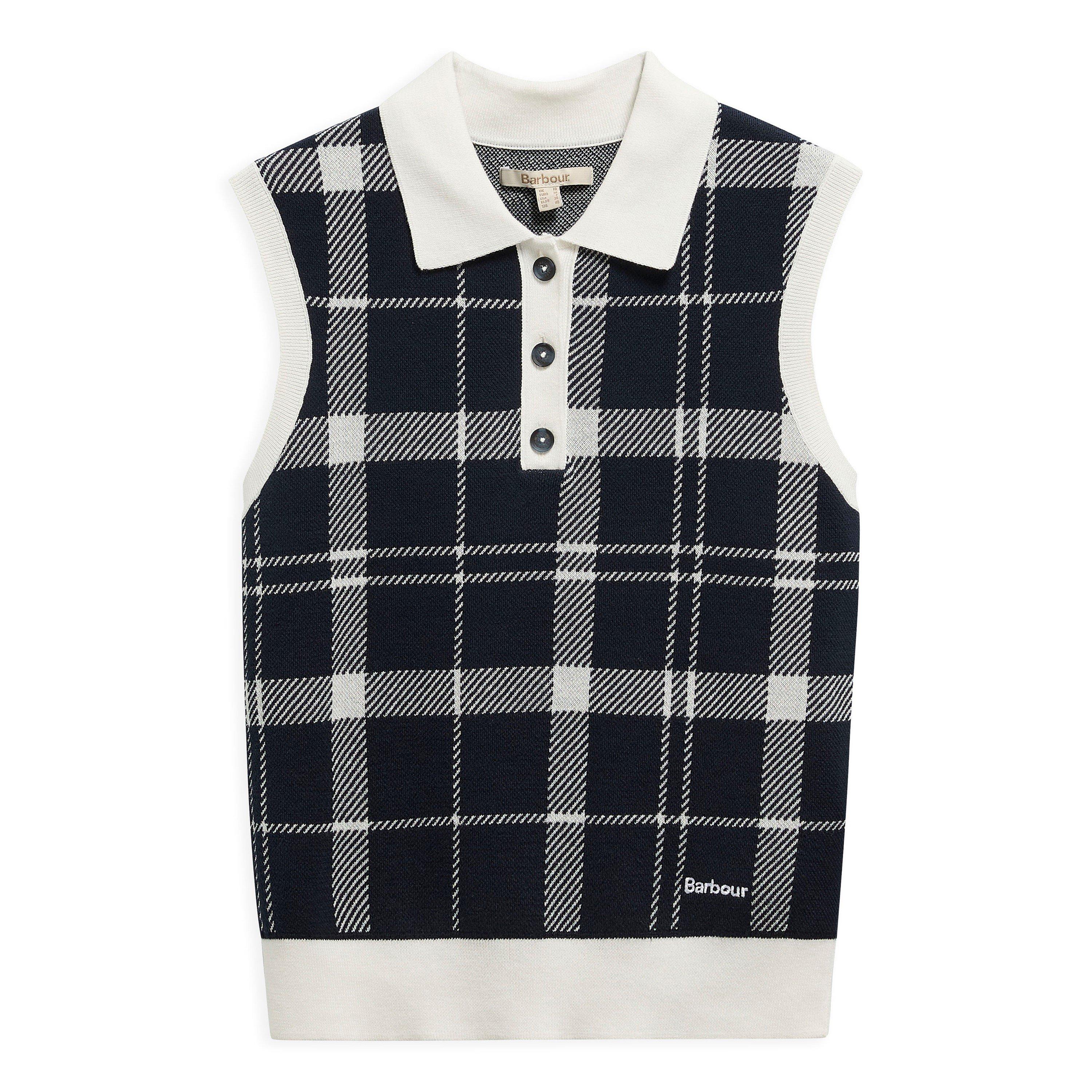 Multi Check - Barbour - Women's Knitted Short Sleeve Polo Shirt - 1