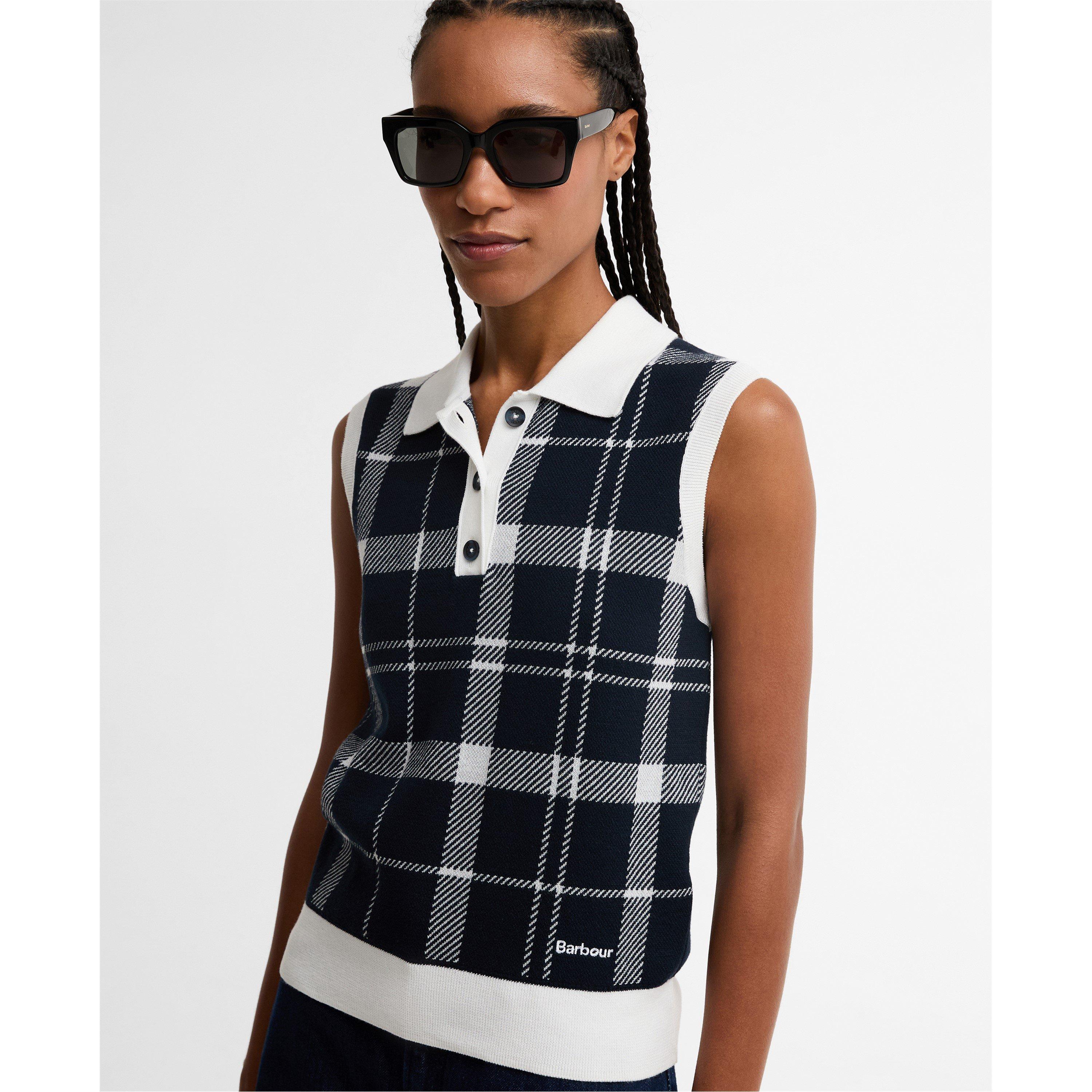 Multi Check - Barbour - Women's Knitted Short Sleeve Polo Shirt - 4
