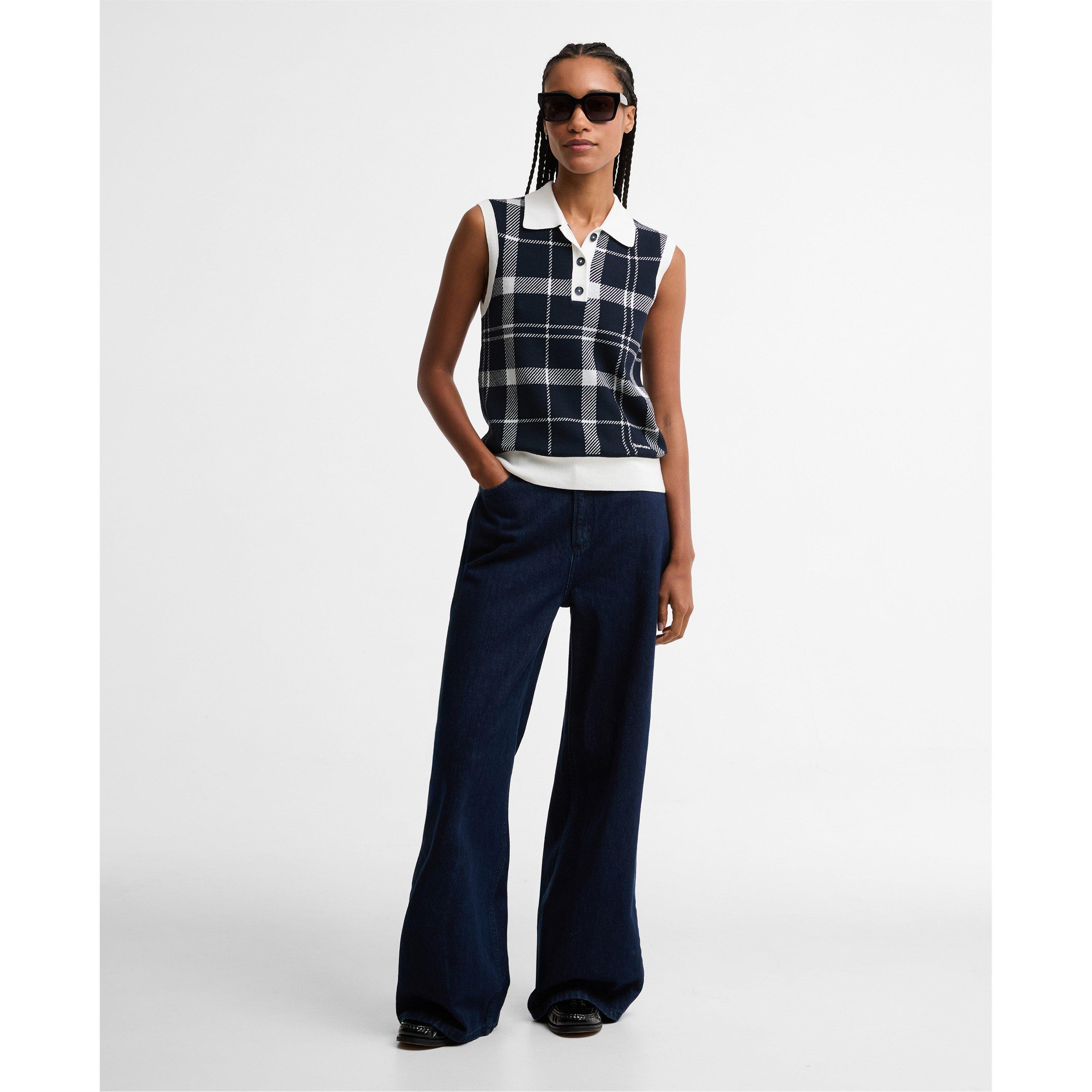 Multi Check - Barbour - Women's Knitted Short Sleeve Polo Shirt - 6