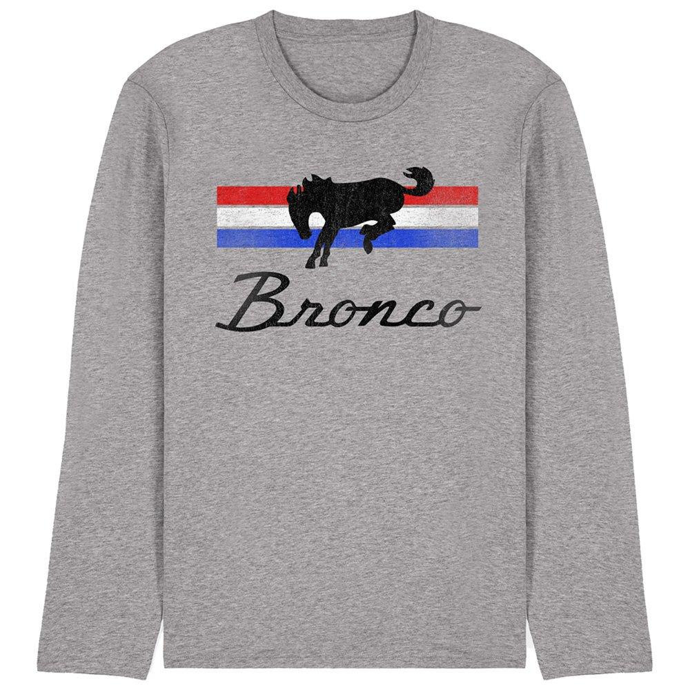 Light Grey - Ford - Ford Bronco Bronco Stripes Long Sleeve T-Shirt At - 1