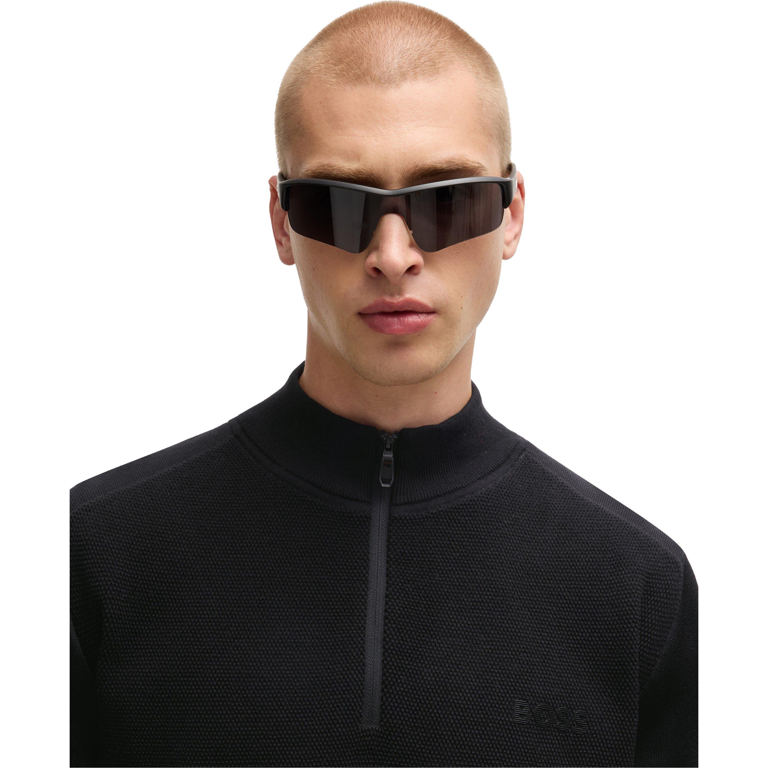 Black - Boss - Men's Zip-Neck Sweater, Stylish Design - 4