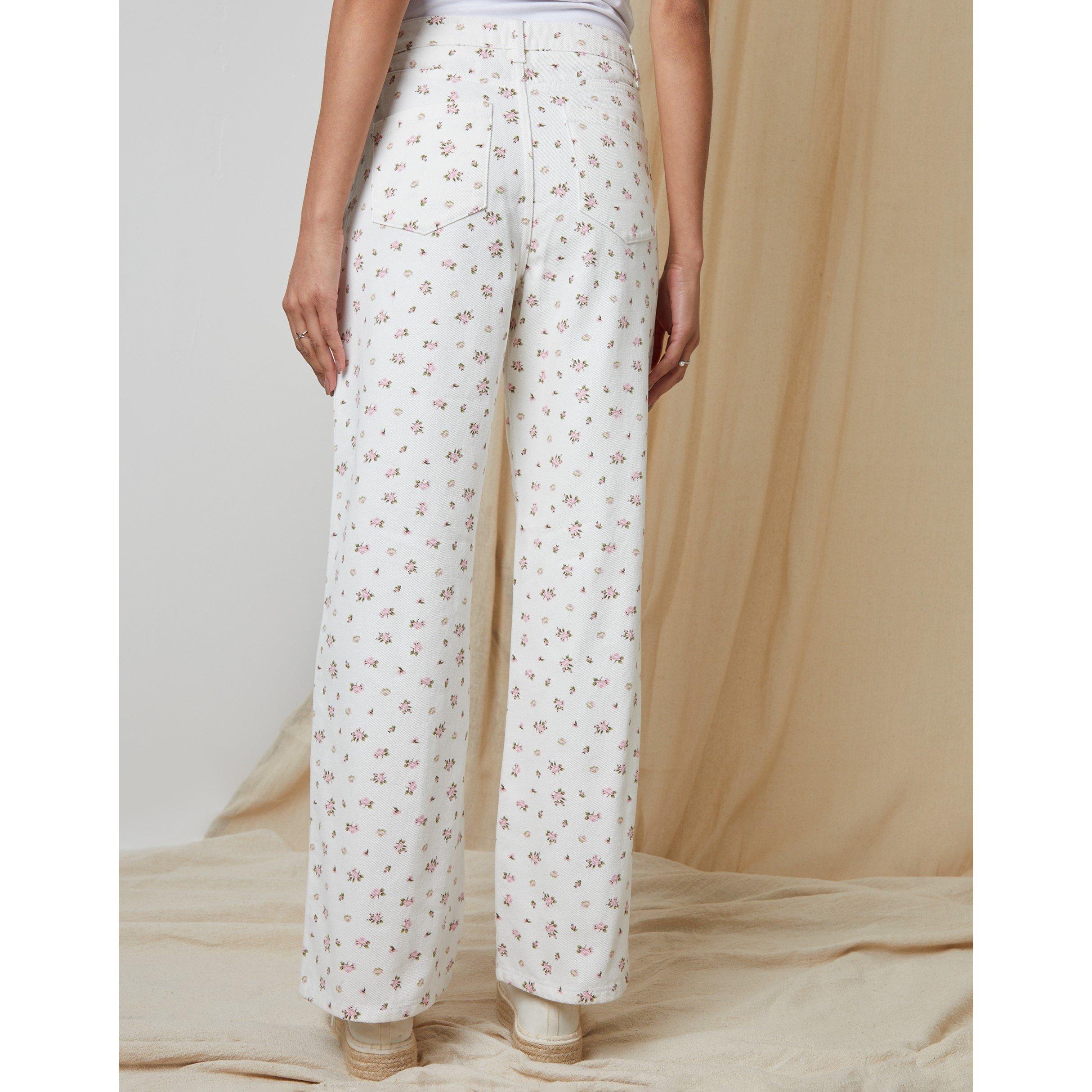 White - Threadbare - Women's Soleil Wide Leg Jeans - 3