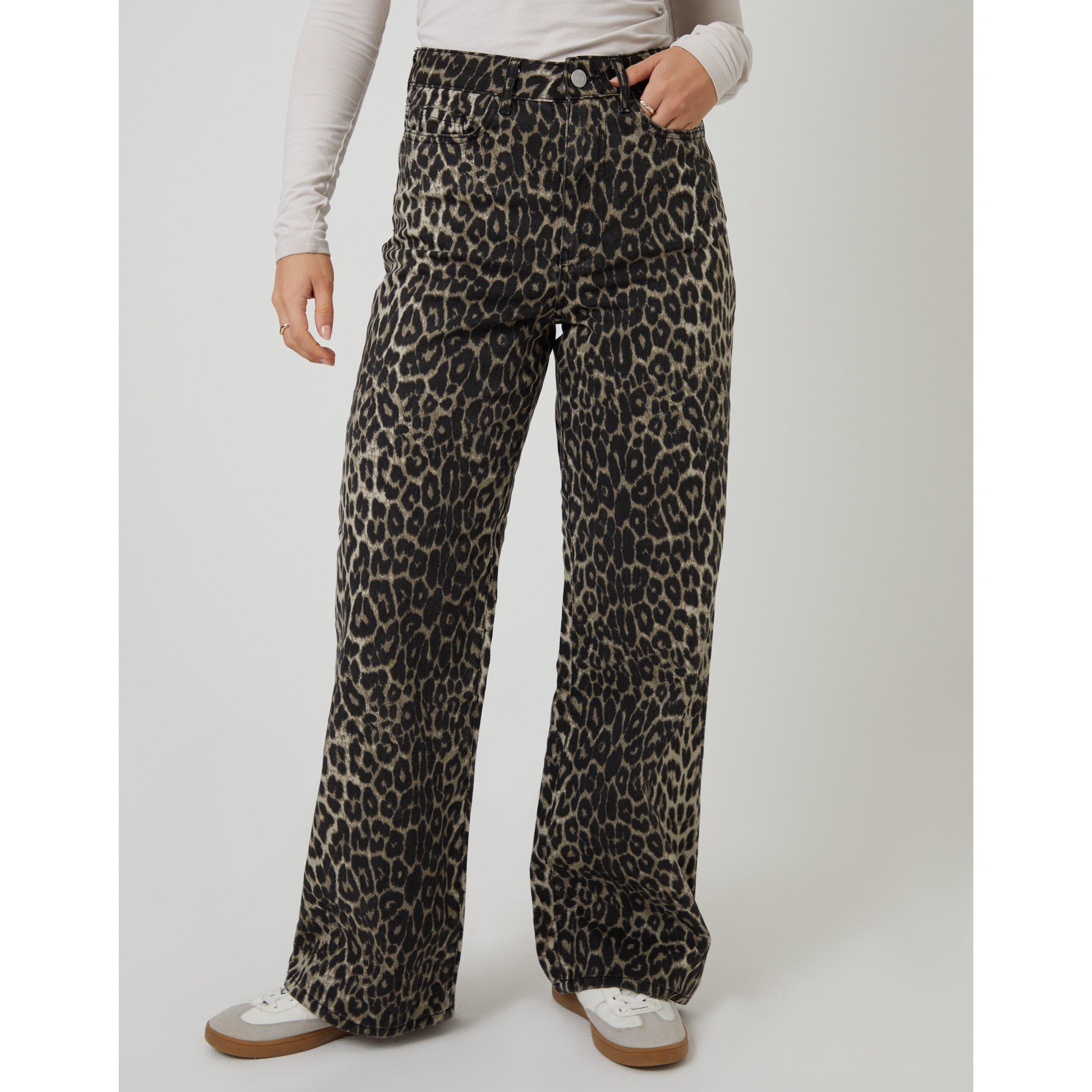 Leopard - Threadbare - Women's Soleil Wide Leg Jeans - 1