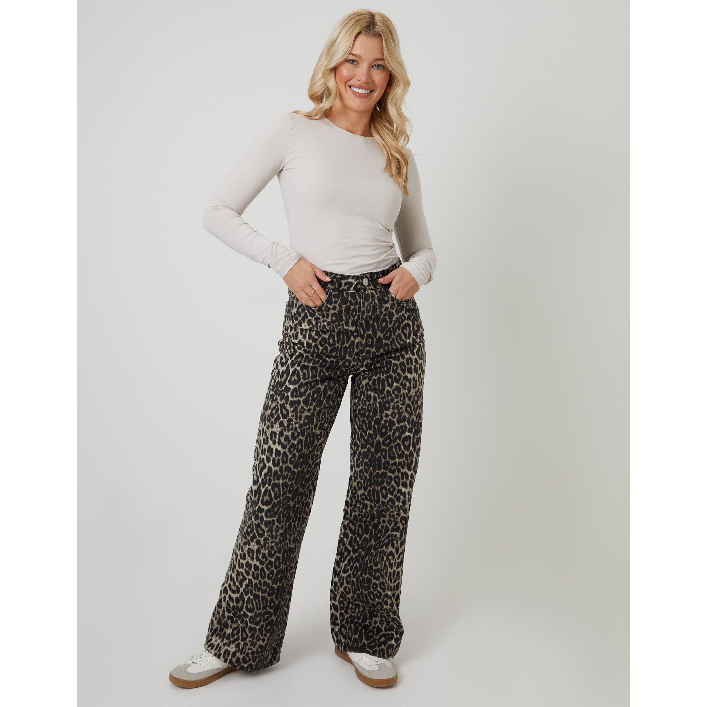 Leopard - Threadbare - Soleil Wide Leg Jeans - 2