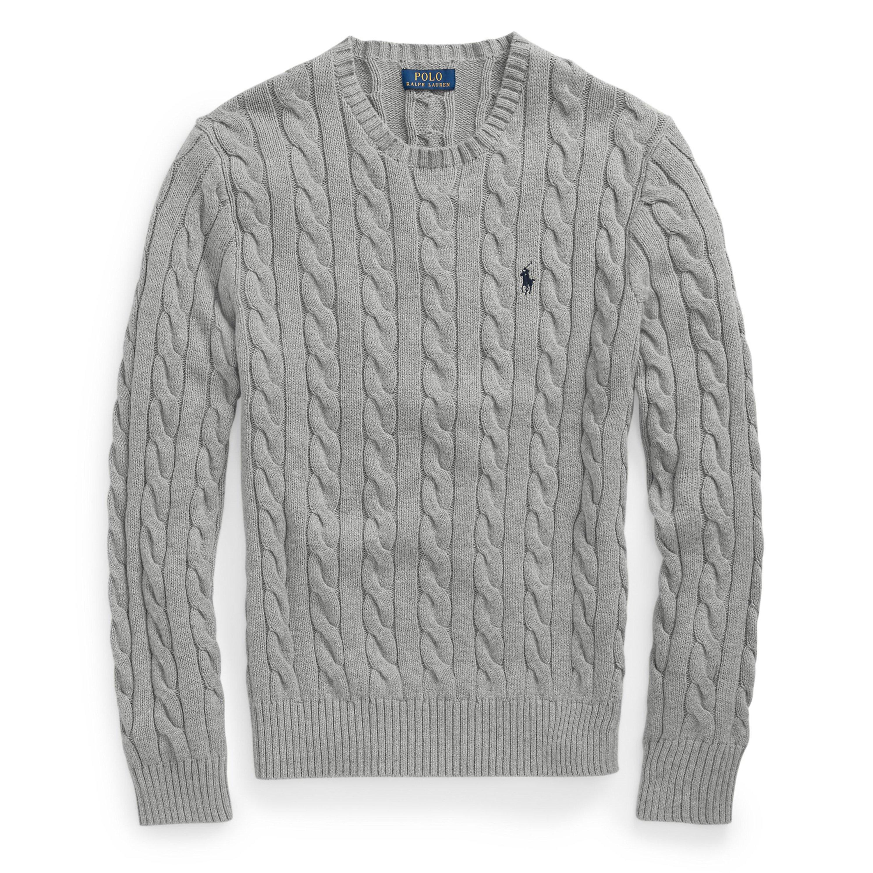 Polo Ralph Lauren Men's Cable Knit Jumper - Fawn Grey - XL