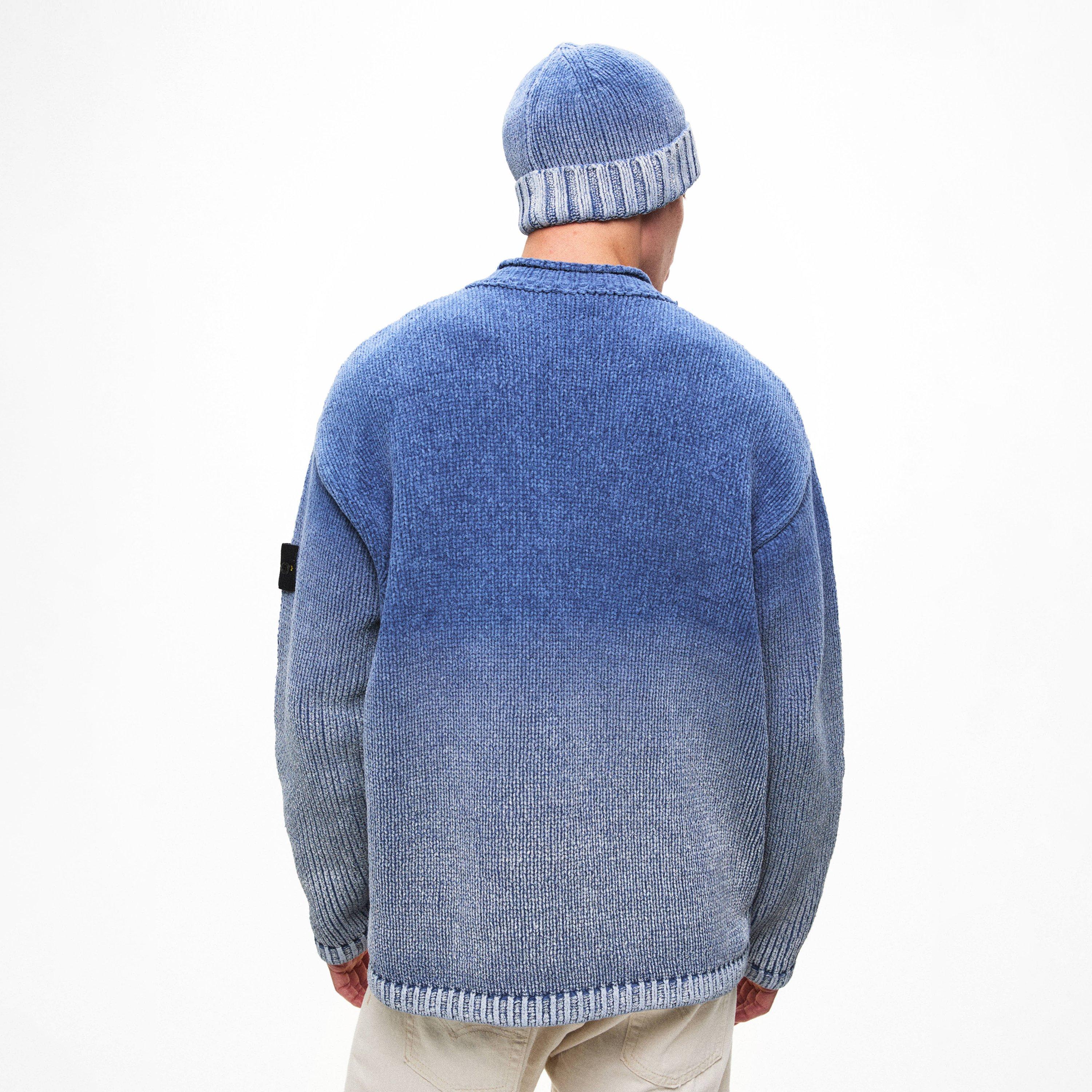 Dark Blue V0024 - Stone Island - Men's Chenille Crew Neck Jumper - 4