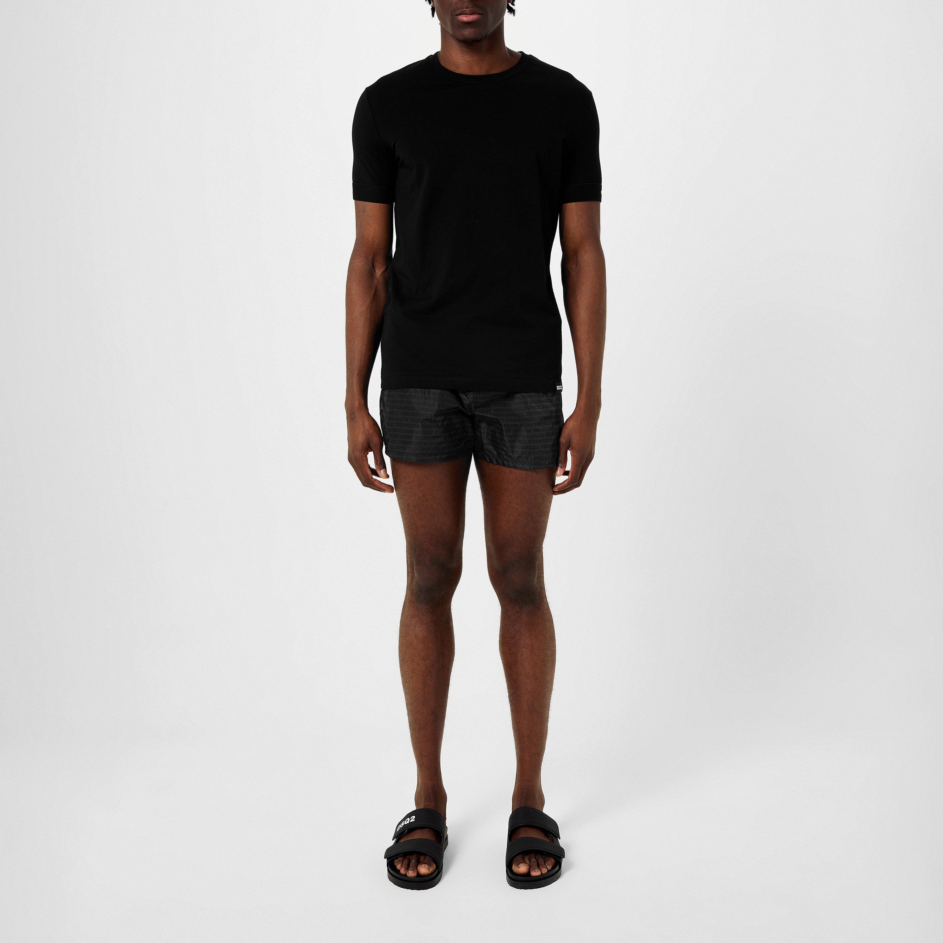 Dark Grey 099 - DSquared2 - All-Over Print Swim Shorts - 4