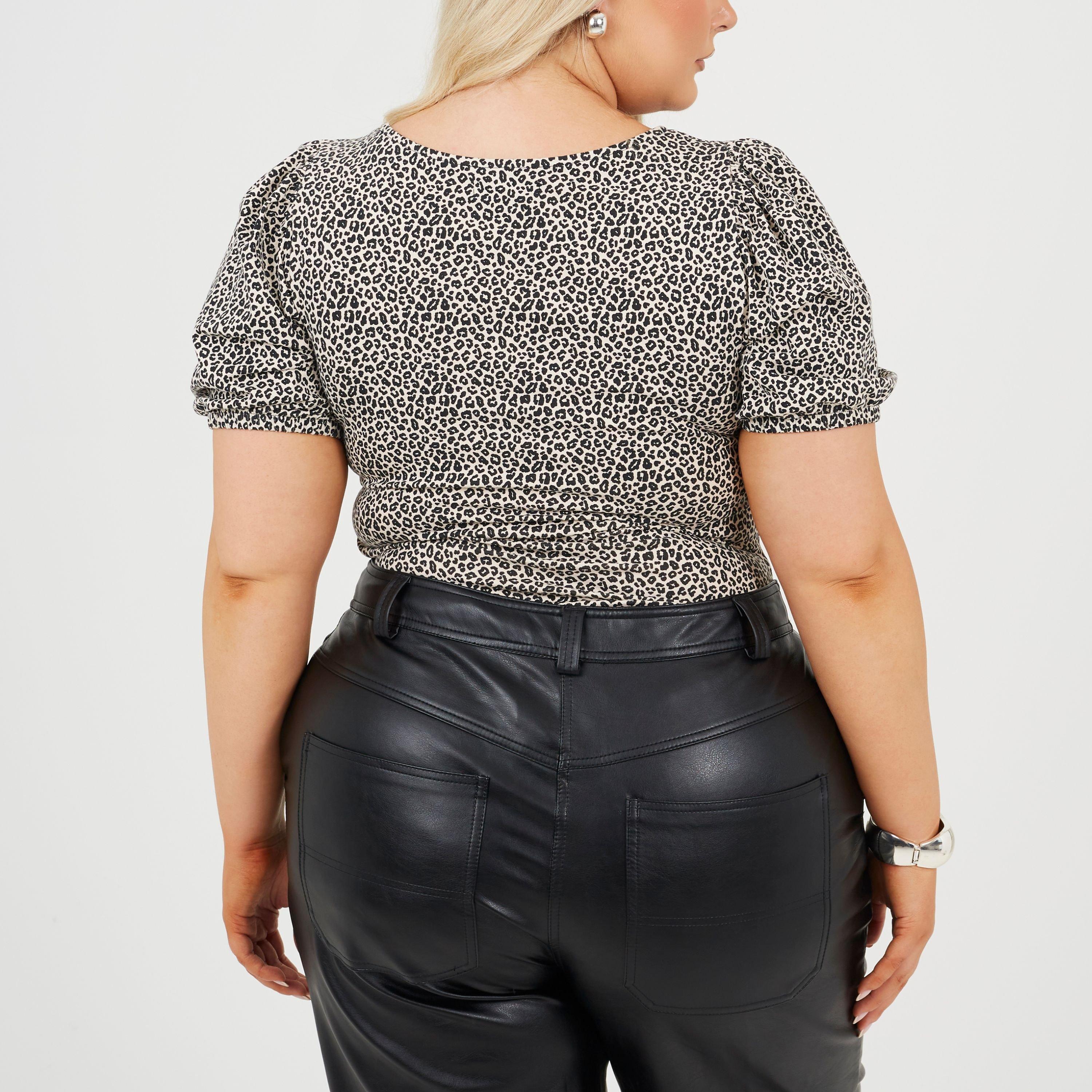 Black/White - Brave Soul - Womens Plus Size Animal Print Bodysuit - 2