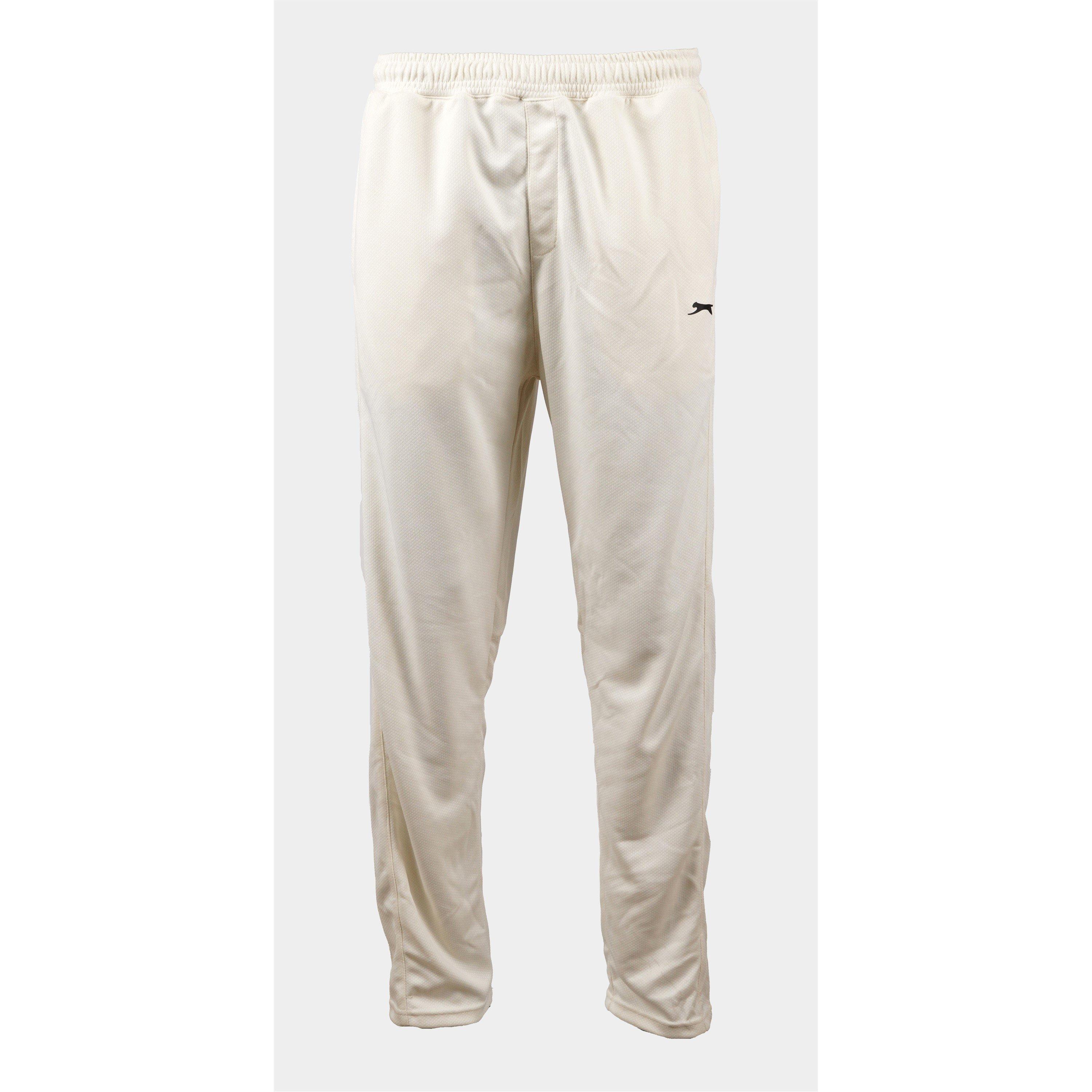 Slazenger Men's Mid Rise Full Length Cricket Trousers - Cream - L