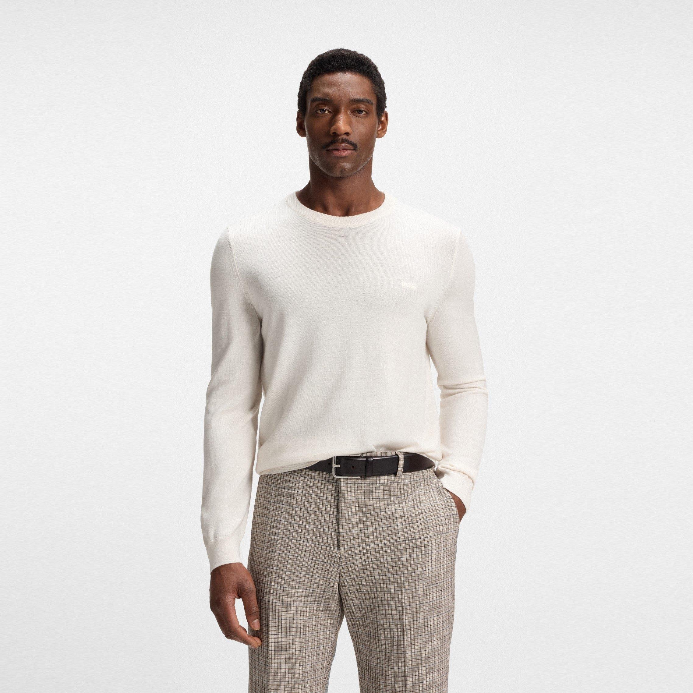 Open White 131 - Boss - Men's Botto-L 01 Black Classic Fit Crew Neck Jumper - 2