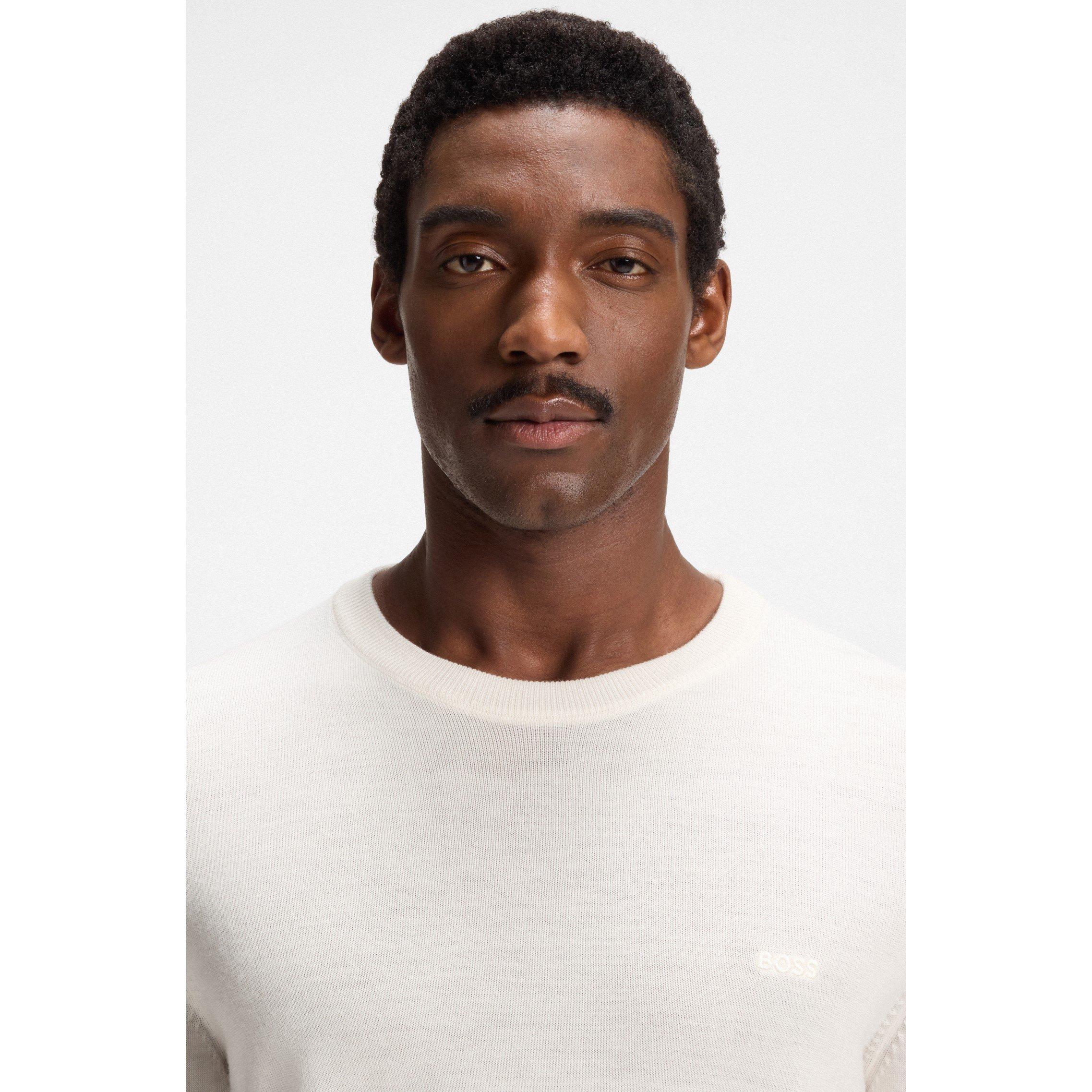 Open White 131 - Boss - Men's Botto-L 01 Black Classic Fit Crew Neck Jumper - 4