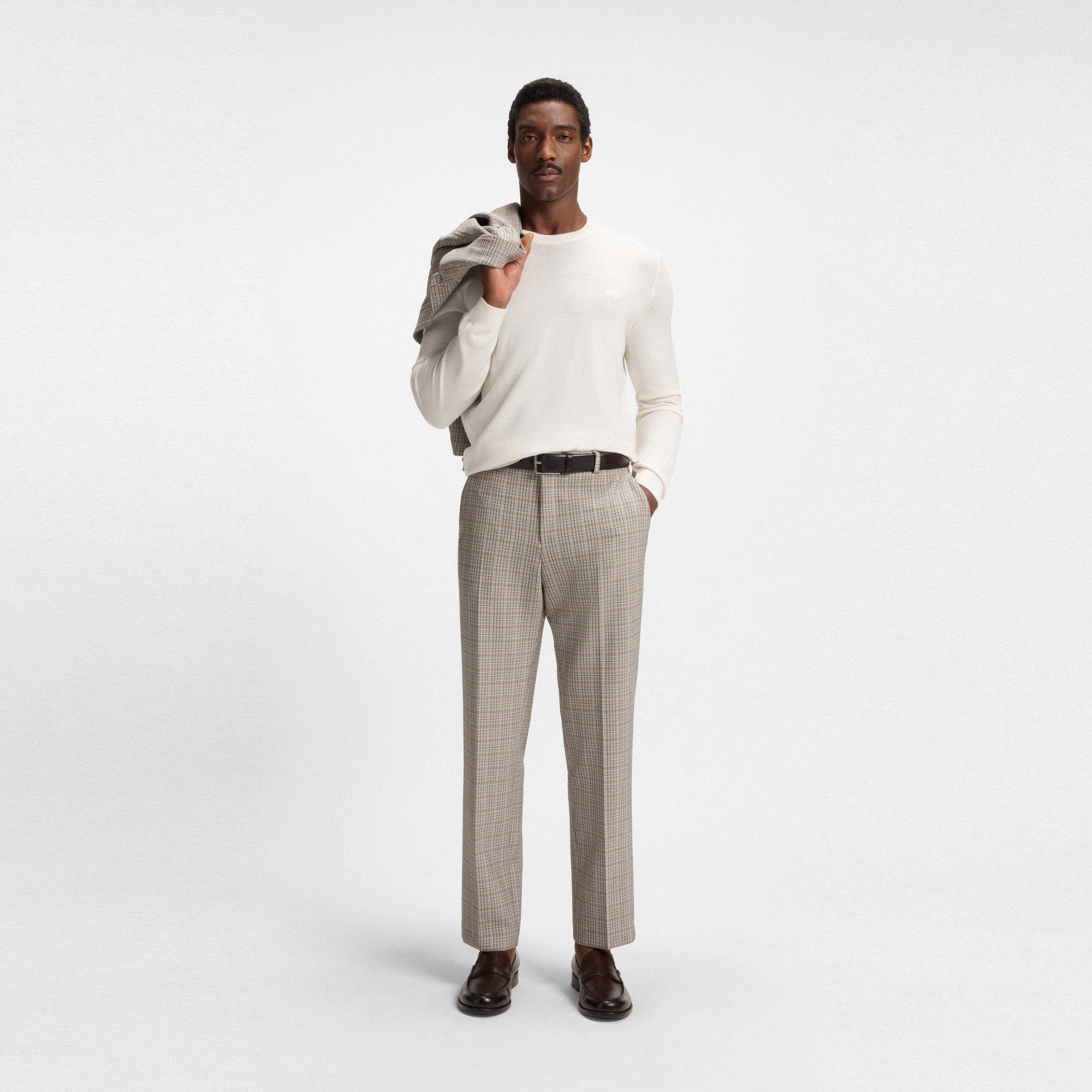 Open White 131 - Boss - Men's Botto-L 01 Black Classic Fit Crew Neck Jumper - 5