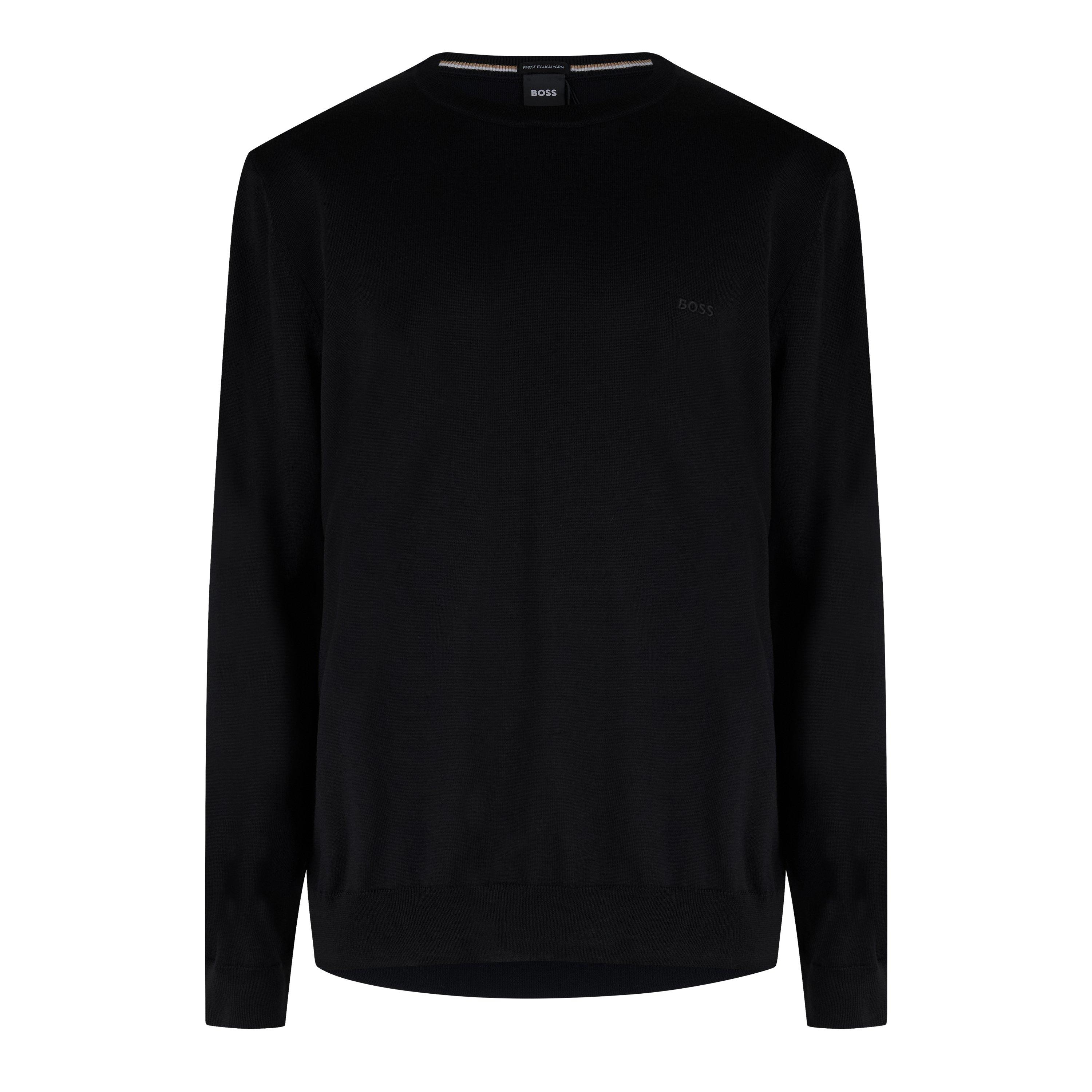 Black 001 - Boss - Men's Botto-L 01 Black Classic Fit Crew Neck Jumper - 1