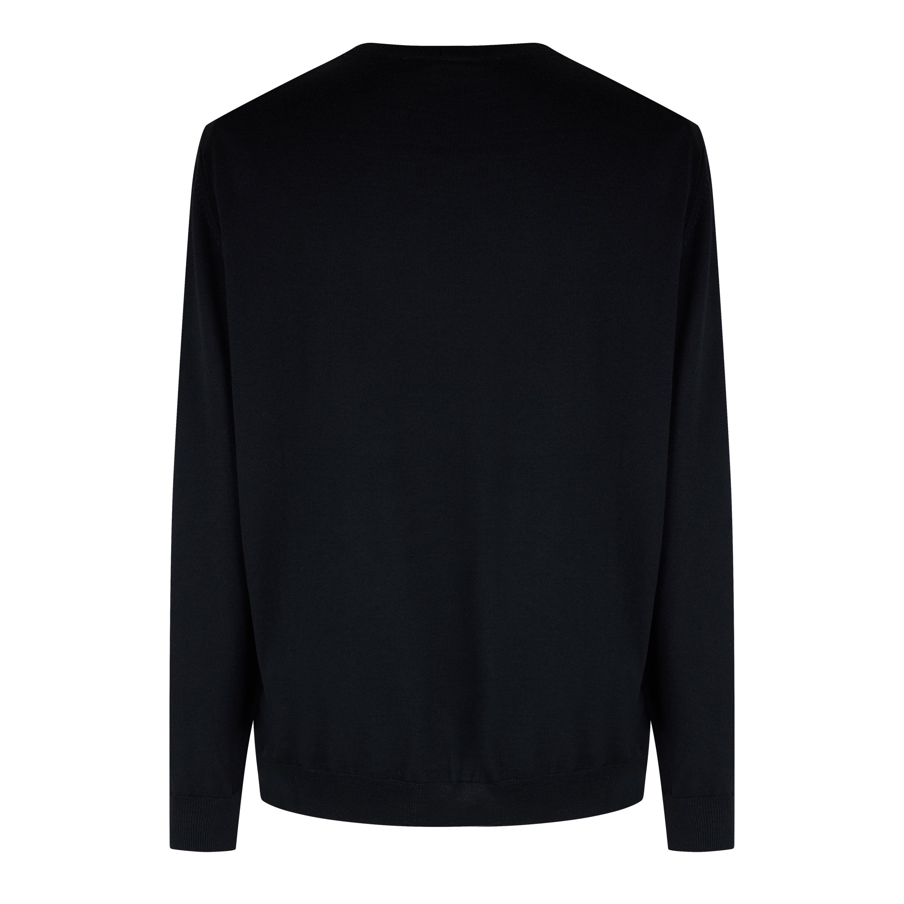 Black 001 - Boss - Men's Botto-L 01 Black Classic Fit Crew Neck Jumper - 2
