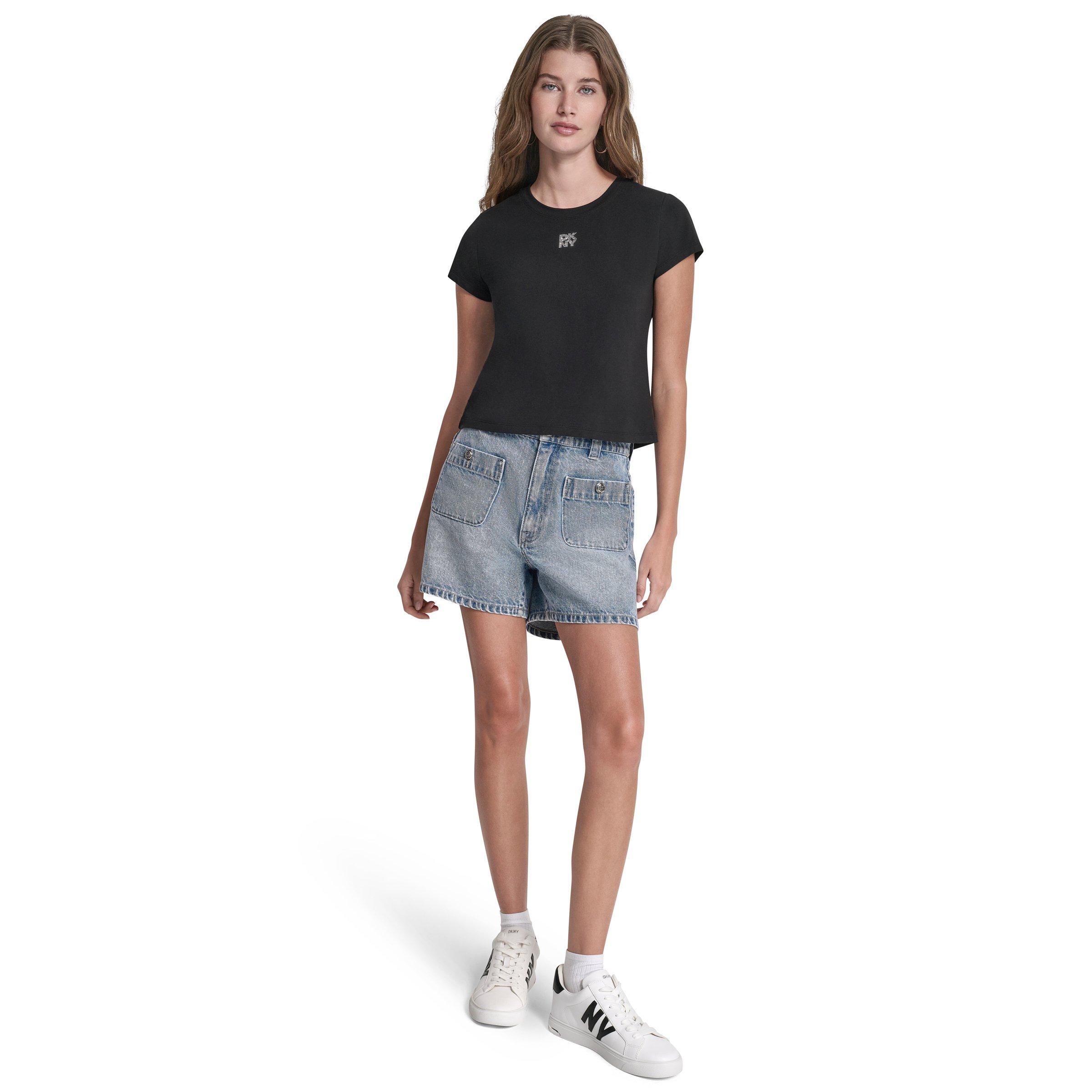 Black/Silver - DKNY - DKNY Dmt Baby Tee Ld62 - 4
